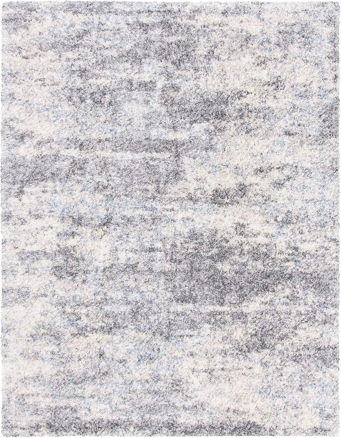 SAFAVIEH Area Rug 9x12 - Berber Shag Collection - Large - Grey Blue & Cream, Non-Shedding & Easy to Clean, Ideal for Living Room, Bedroom, Dining Space (BER219G)