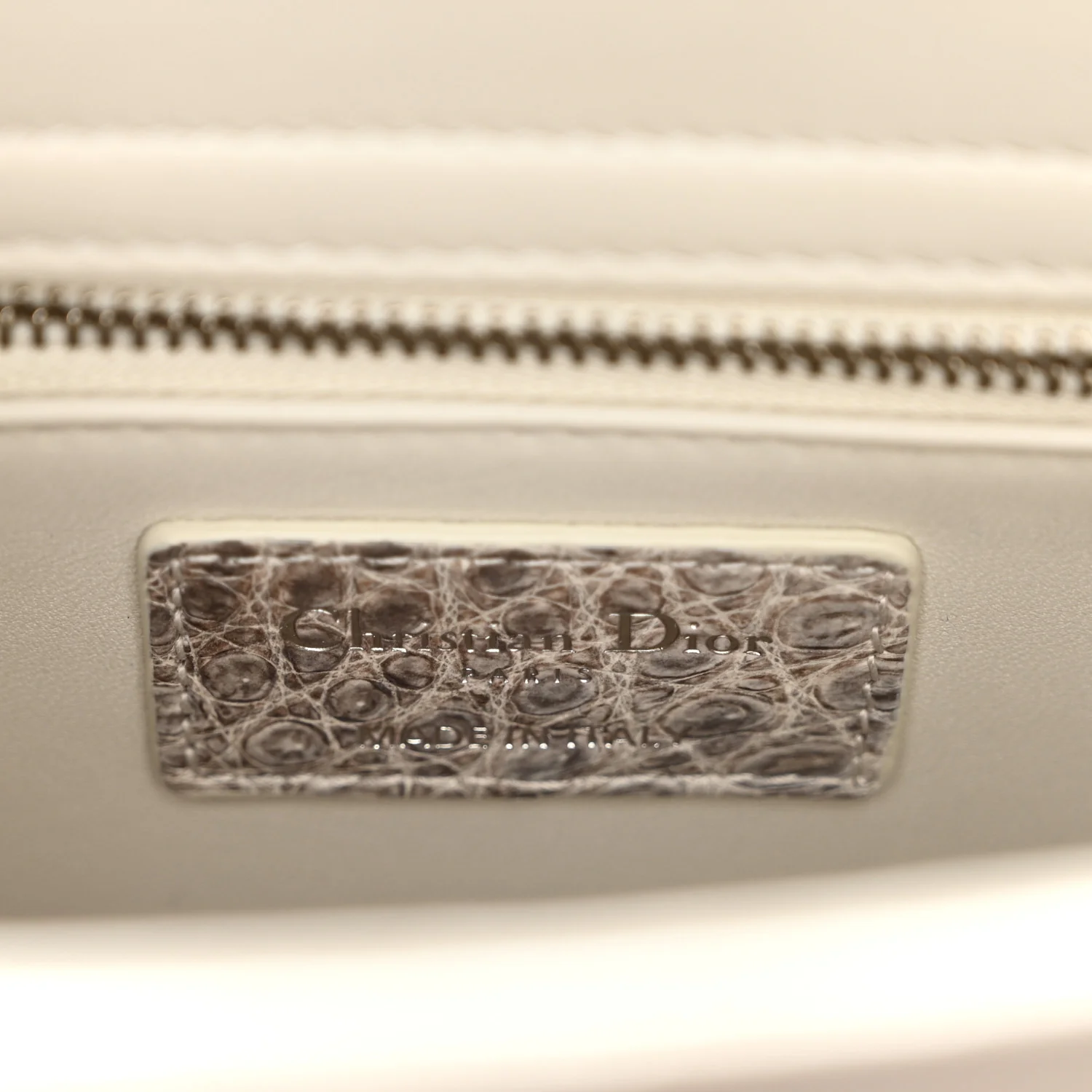 Niloticus Crocodile Himalaya Medium Lady Dior Latte