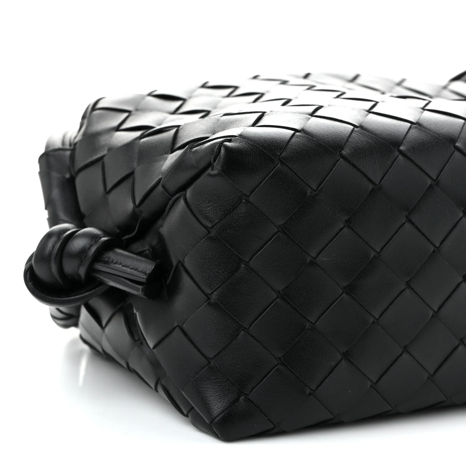 Calfskin Intrecciato Small Loop Top Handle Black