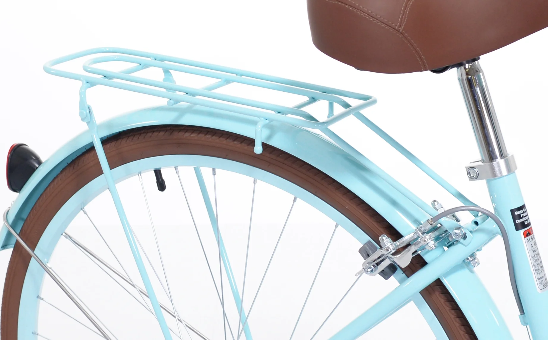 700C Providence Cruiser Bike, Adult, Light Blue and Brown Image 7