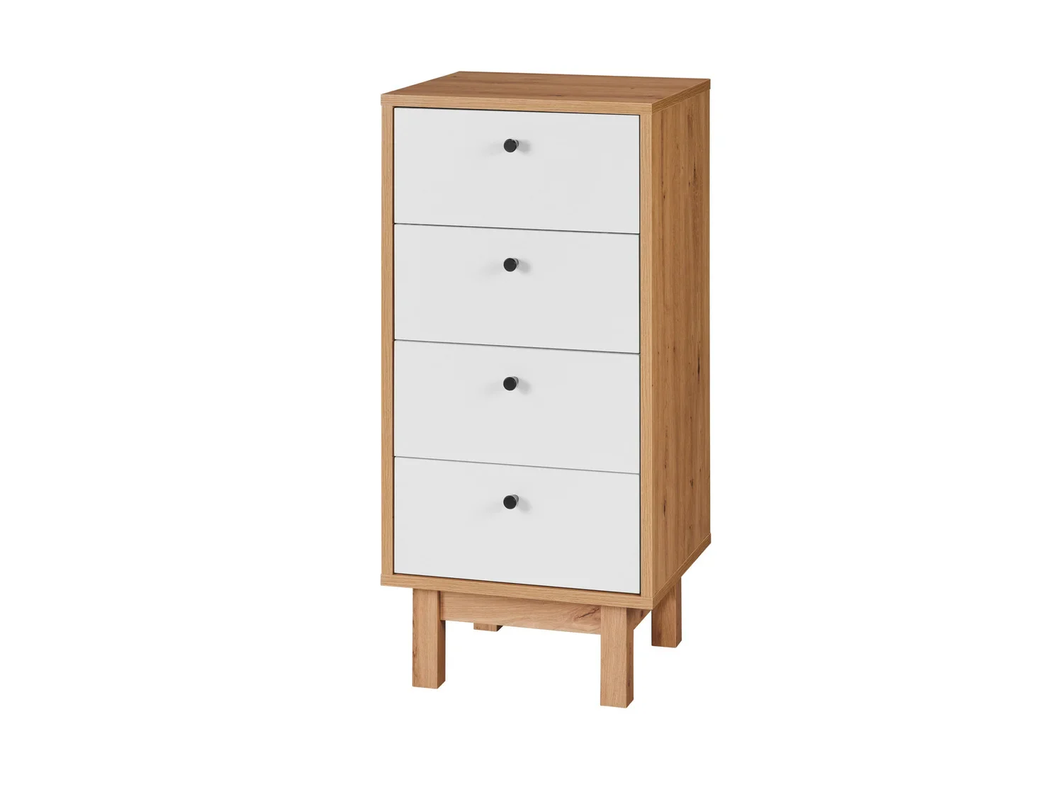 LIVARNO home Chiffonnier Copenhagen, 40 x 85 x 35 cm, imitation chne/blanc