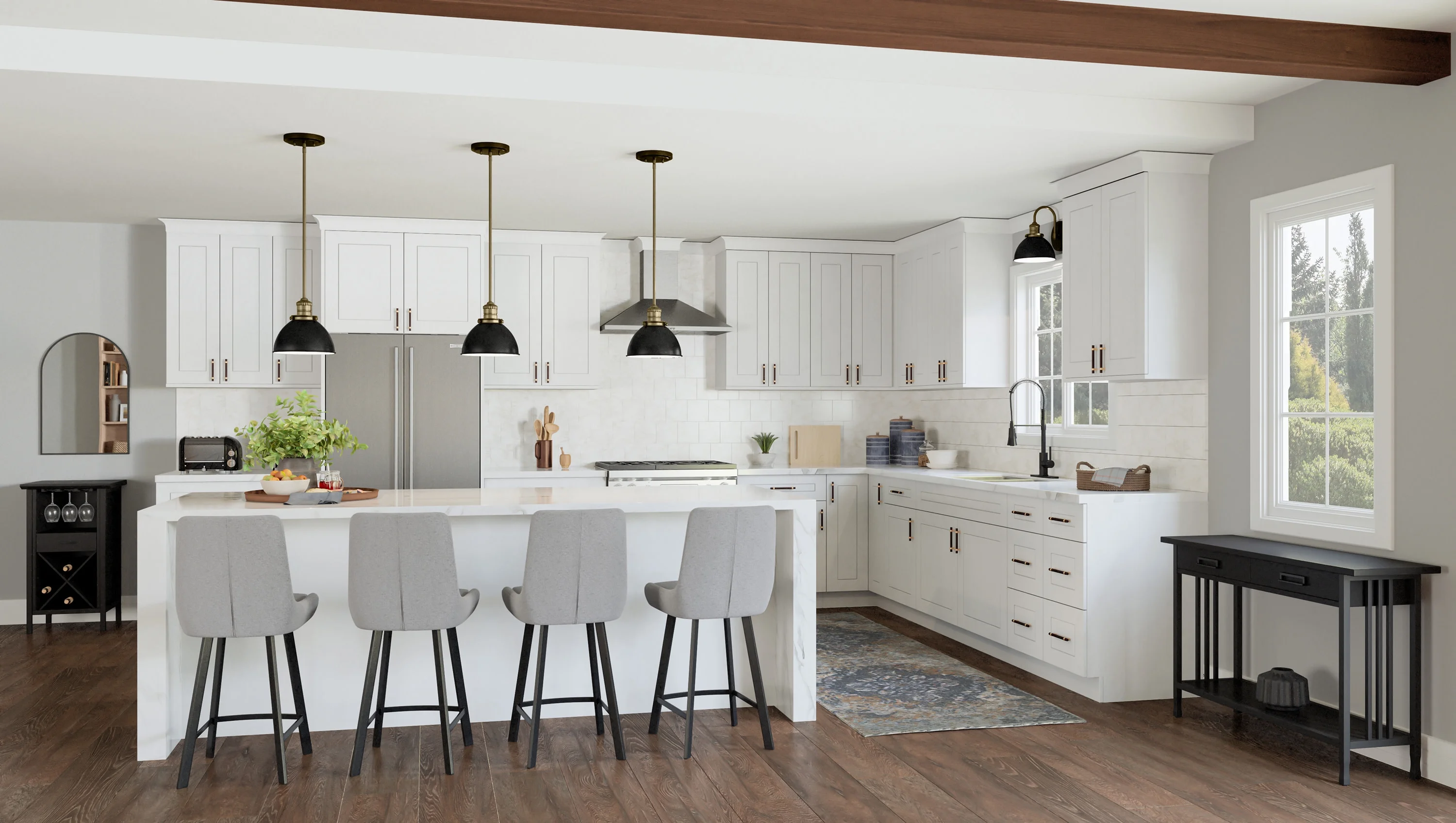Design House 543272 Brookings (Ready - to - Assemble) Shaker Style Bridge Wall Kitchen Cabinet 33x12x12, White