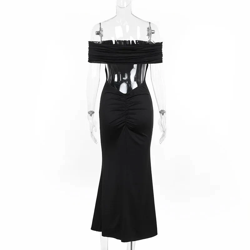 Robe maxi dos nu sans bretelles pour femmes