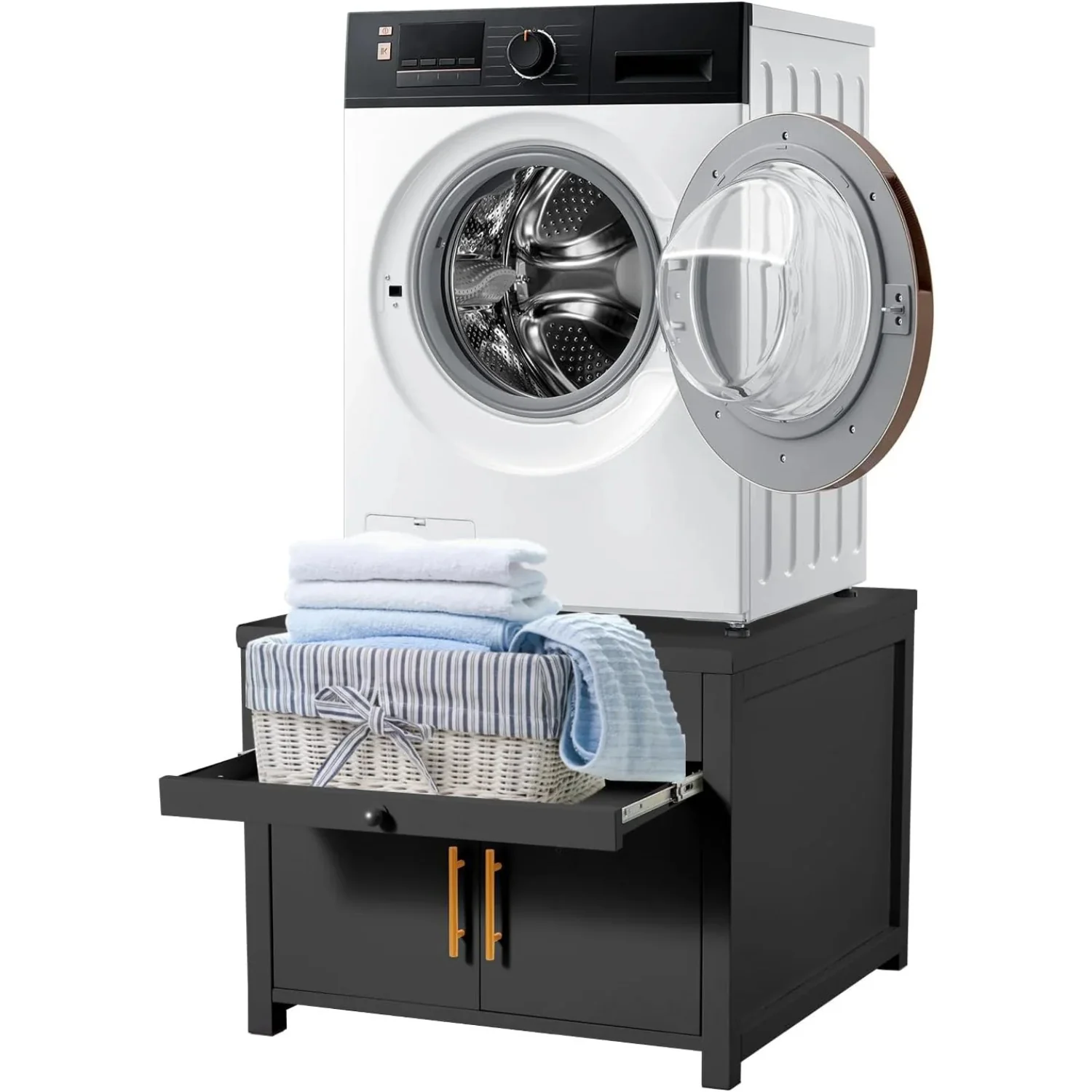 AECOJOY Laundry Pedestal, 700 LBS Capacity Washer Dryer Pedestal, 29″L*29″W*23″ H Washer and Dryer Stand (Black)