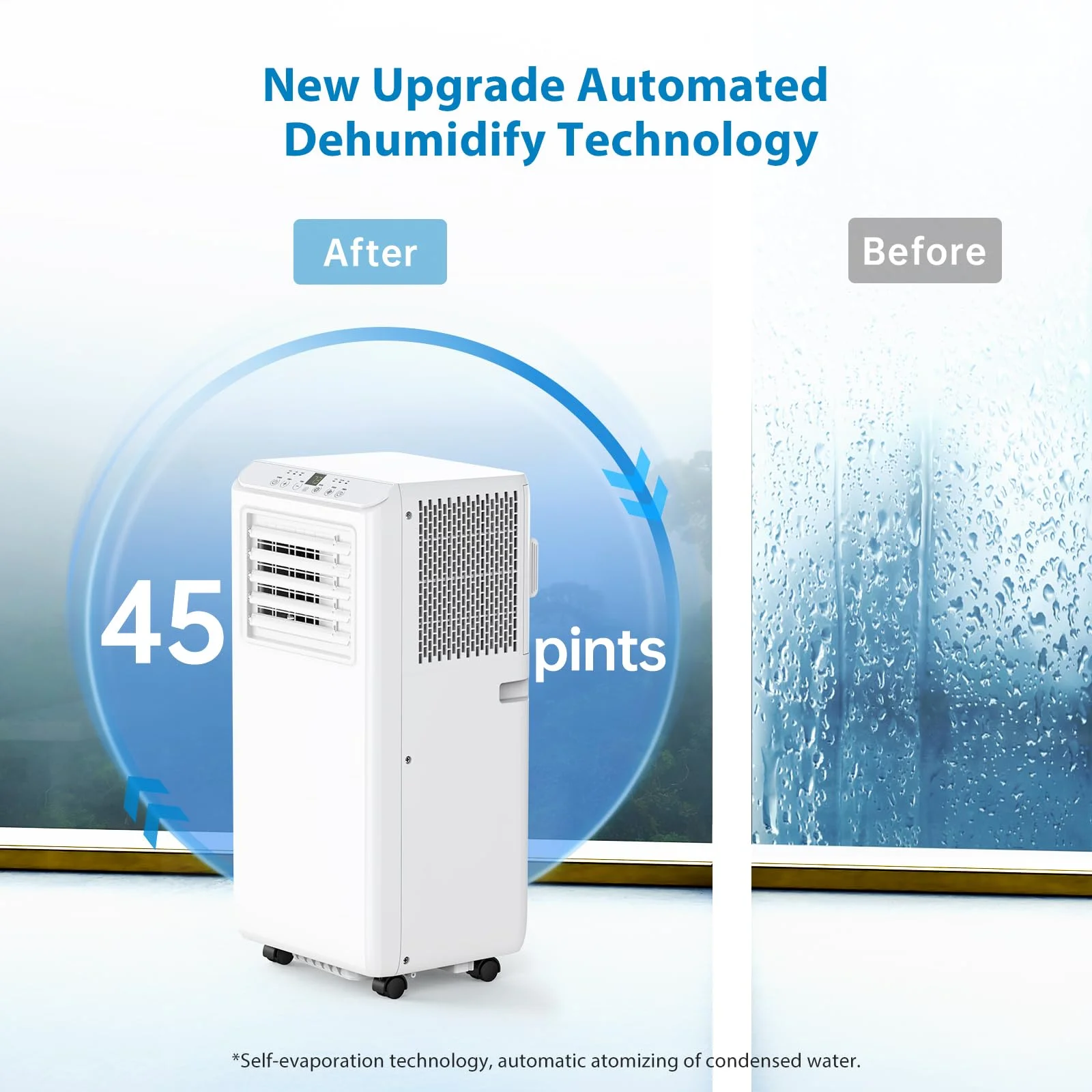 Portable Air Conditioners 8000BTU, Air Conditioners 3-in-1 Cools up to 350 Sq. Ft, Indoor Standing AC Unit w/Dehumidifier, Window Kit, White - Image 5