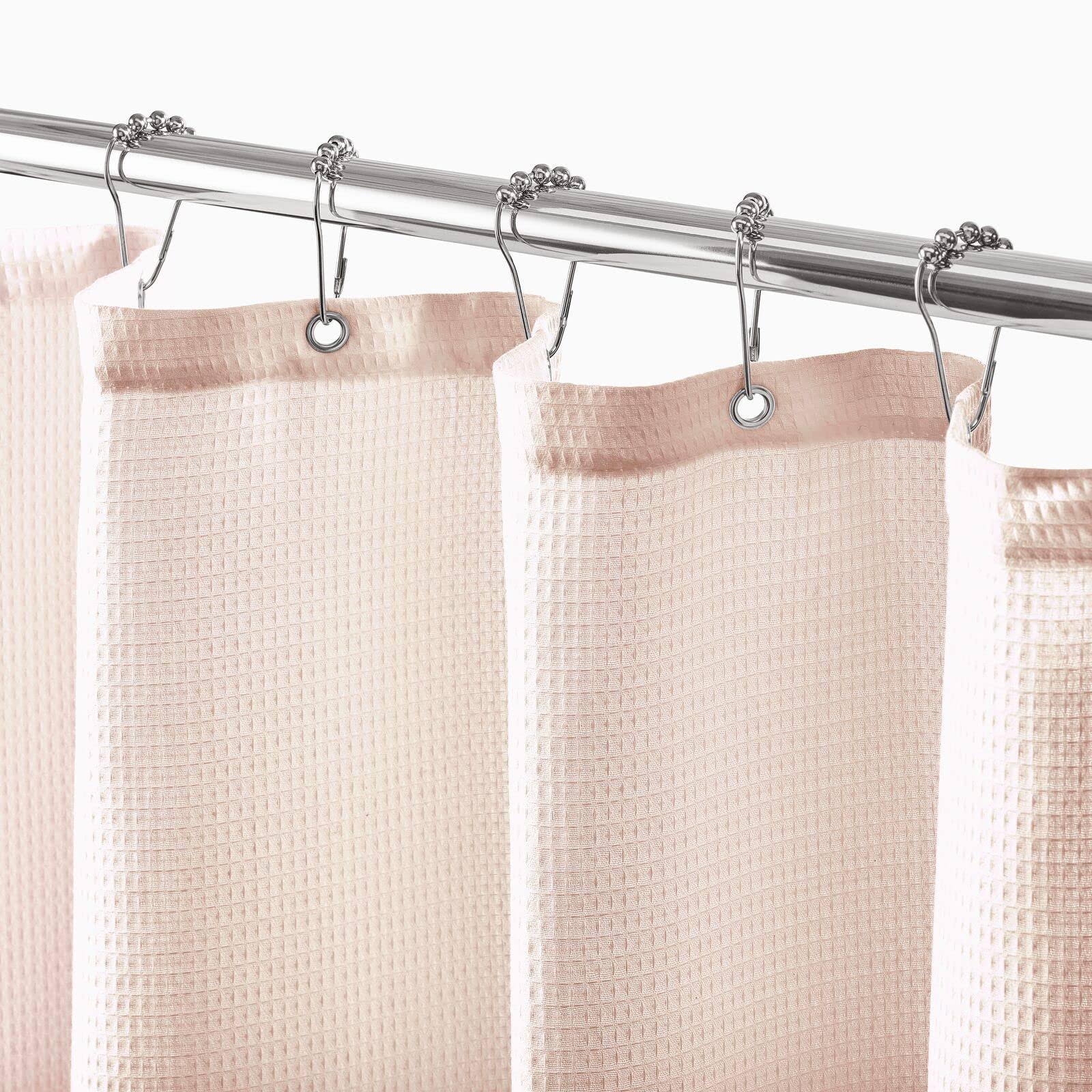 Waffle Weave Fabric Shower Curtain, 72 x 72