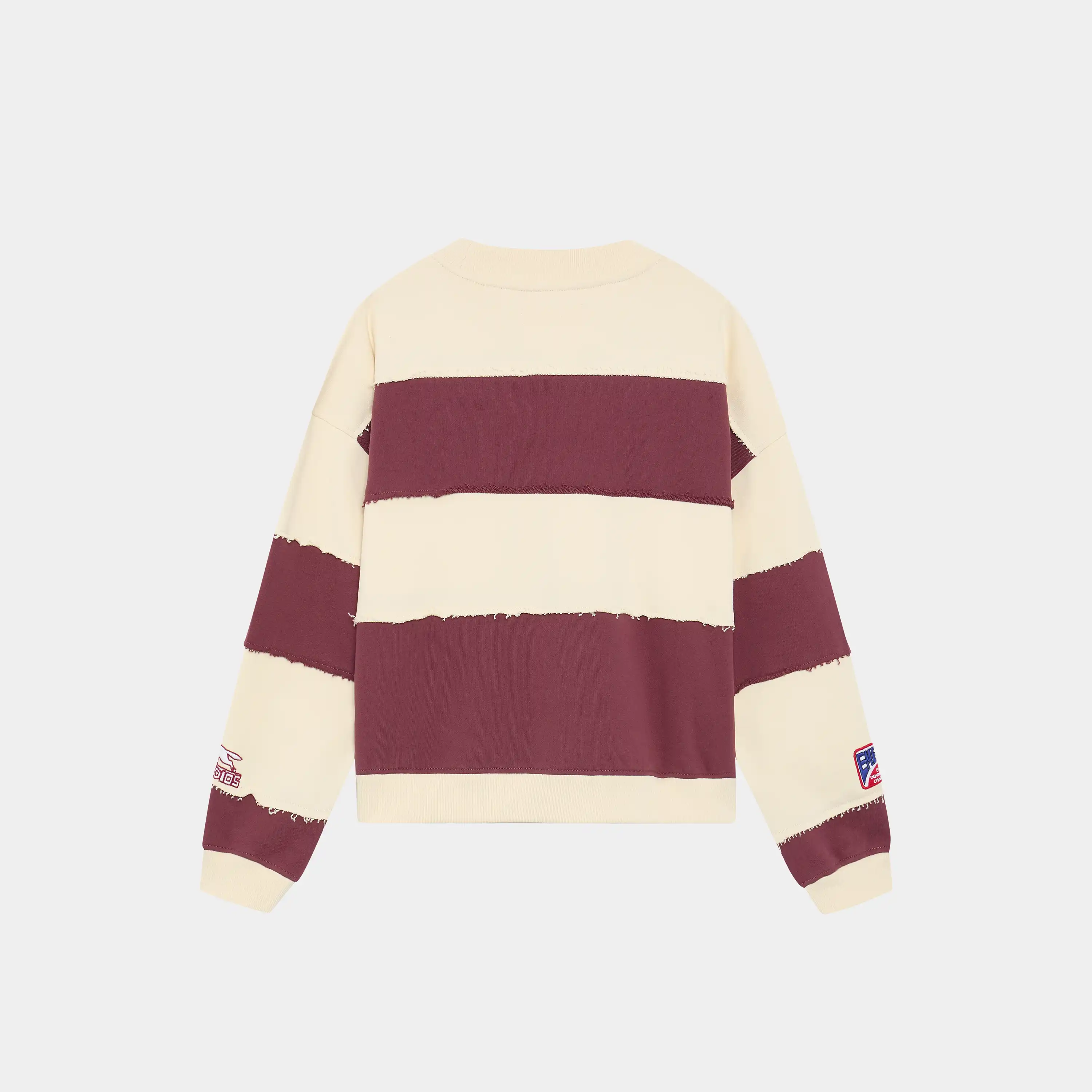 M Chocolat Truffle Striped Oversized Crewneck