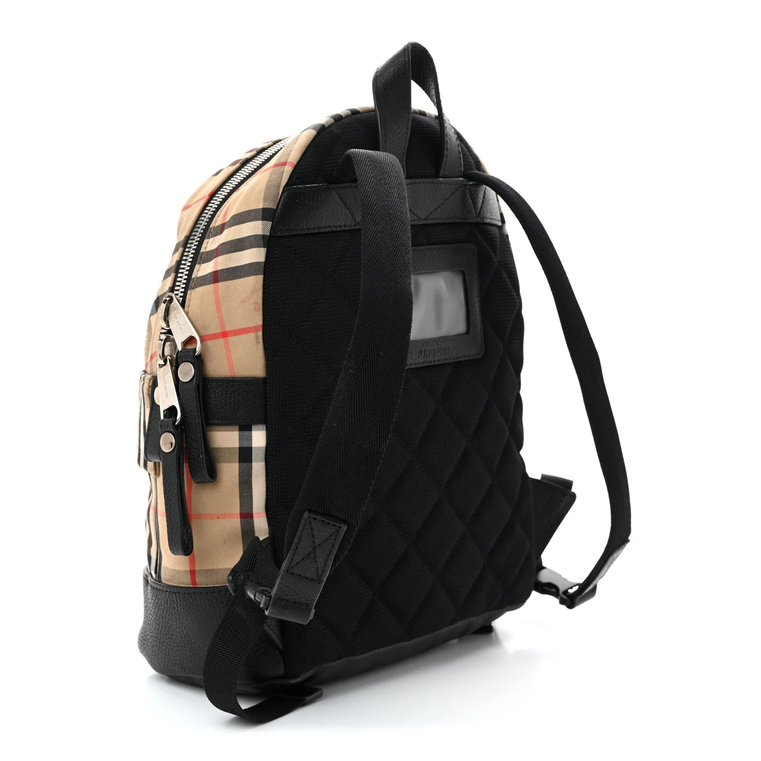 House Check Canvas Calfskin Small Nico Backpack Archive Beige