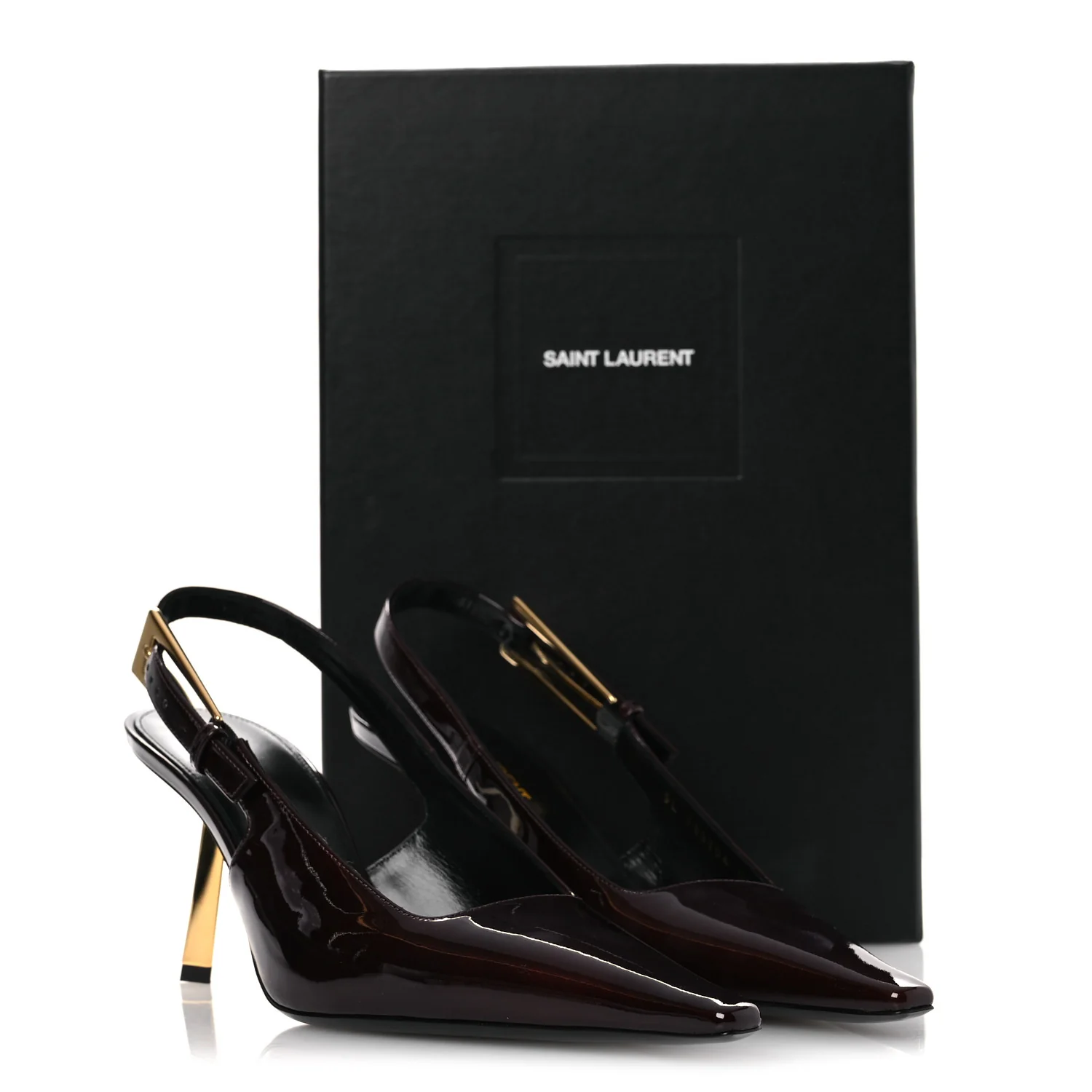 Vernice Gloss Lee 75 Slingback Pumps 38.5 Marron Glac茅