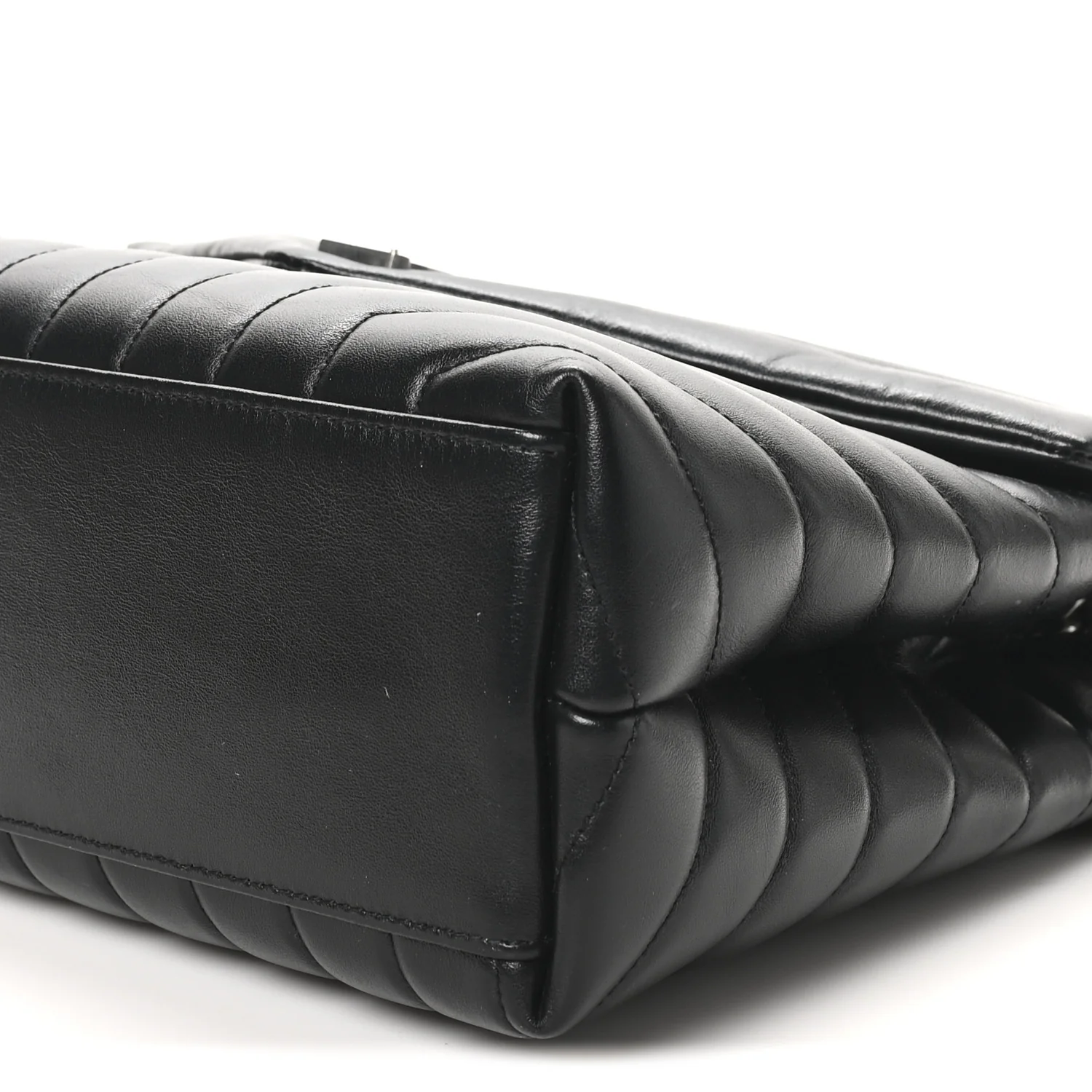 Calfskin Y Quilted Monogram Medium Loulou Chain Satchel Black