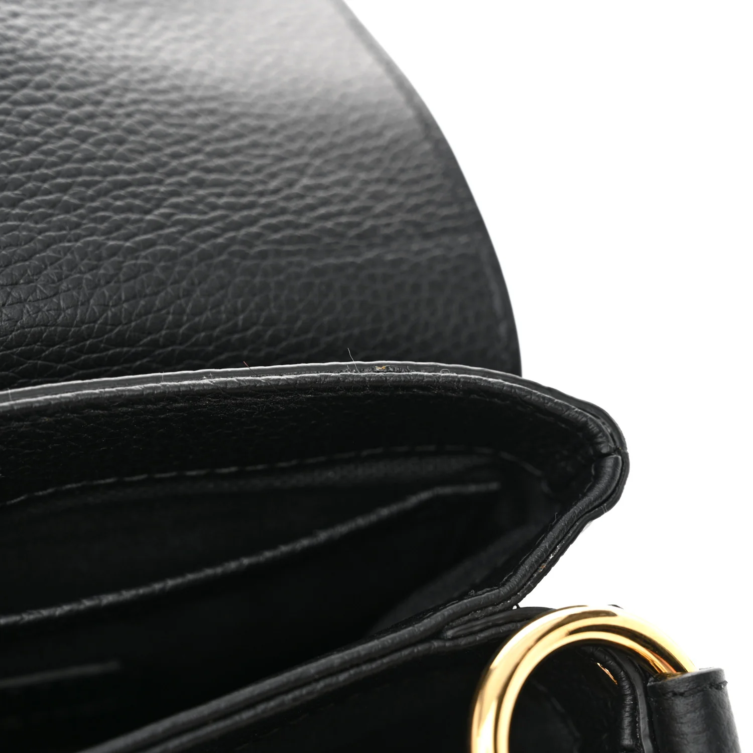 Calfskin Small Twin Skull Chain Crossbody Black