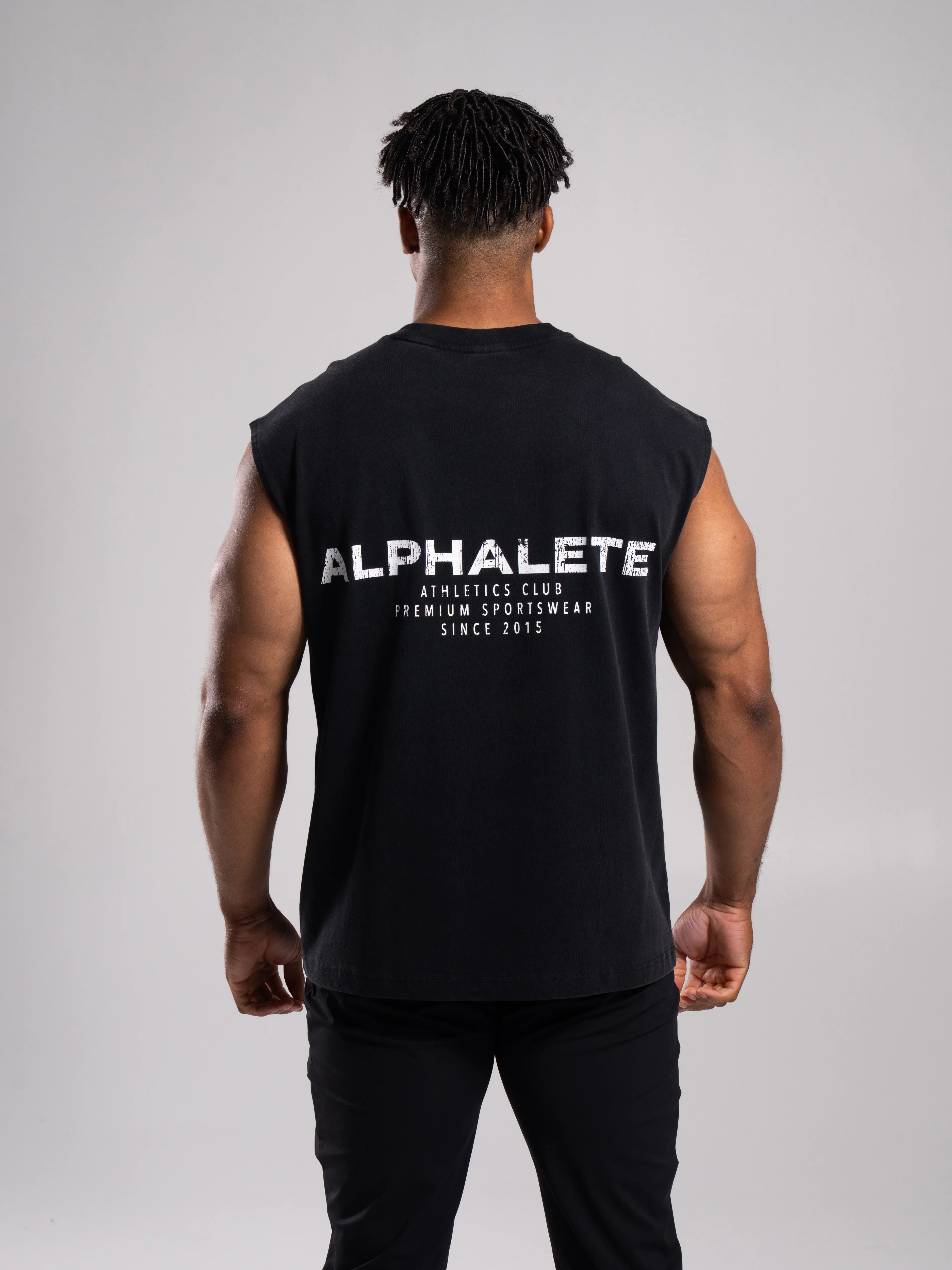 Stone Wash Alpha Tank - Black