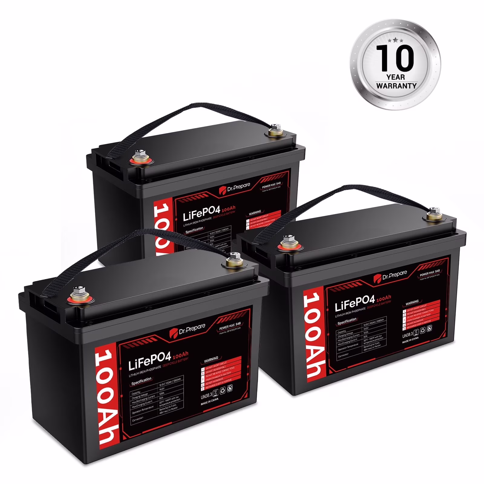 2 Pack 12V 100Ah LiFePO4 Lithium Battery Deep Cycle Batteries for RVs, Trolling Motors, Boats(2) - Image 3