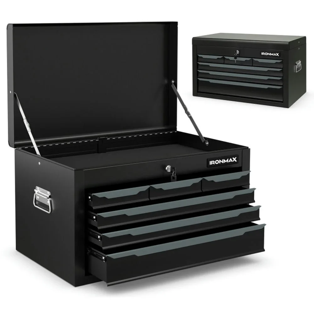 Spaco 24 Inch Tool Chest Case with 6 Drawers and Top Storage for Garage Repair Shop & Warehouse-Black, Tool Chest for Garage, Home and Workbench