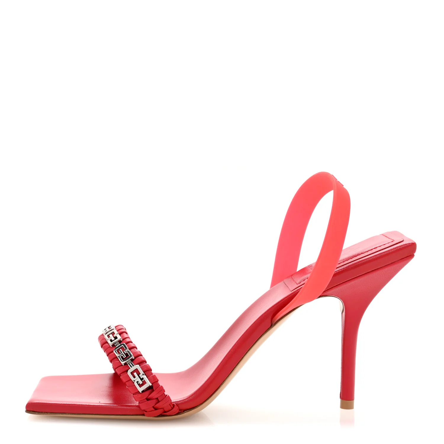 Nappa Polyurethane G Woven Slingback 90mm Sandals 41 Dark Red