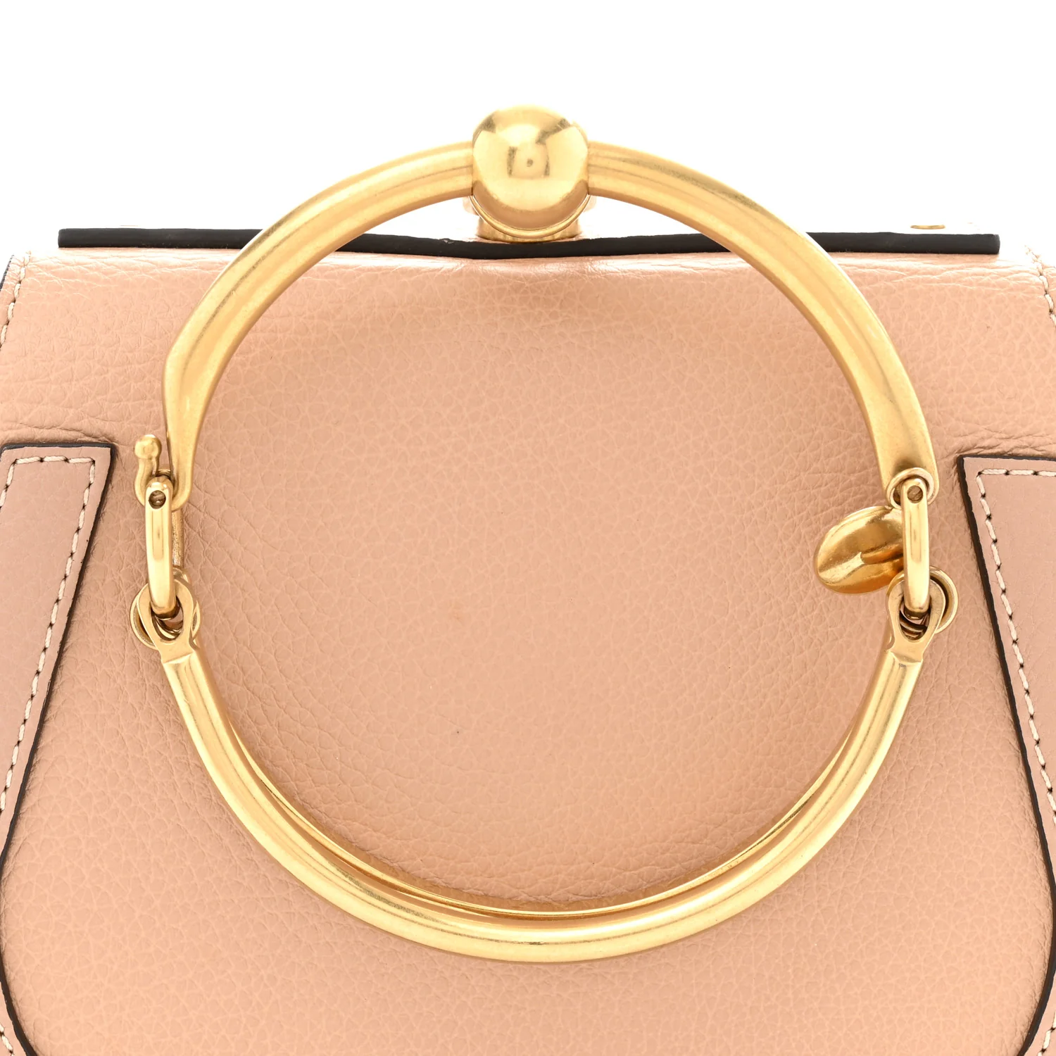 Calfskin Suede Small Nile Bracelet Bag Biscotti Beige
