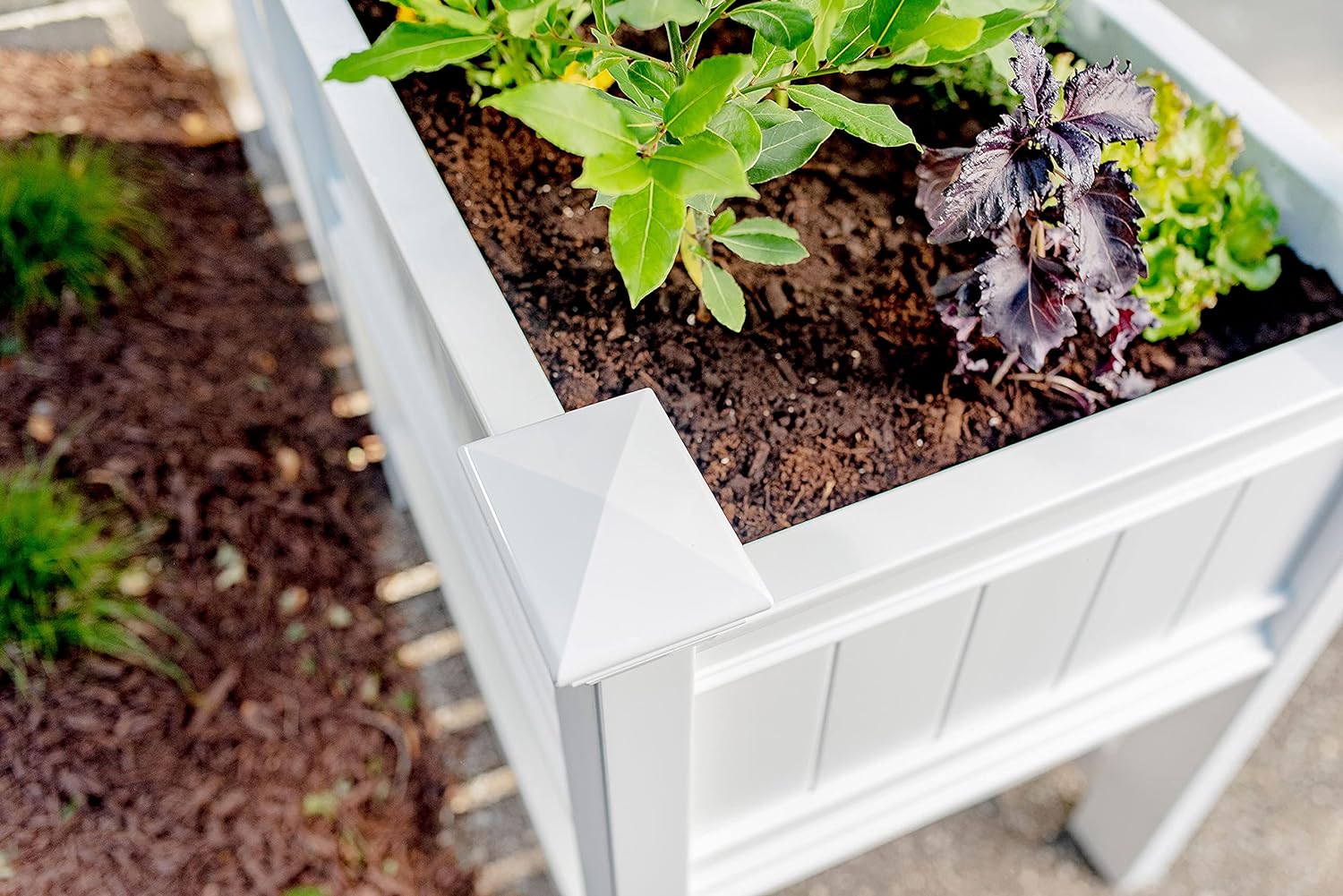 Cambridge 68 5W X 24L Vinyl Raised Planter with Extension Kit