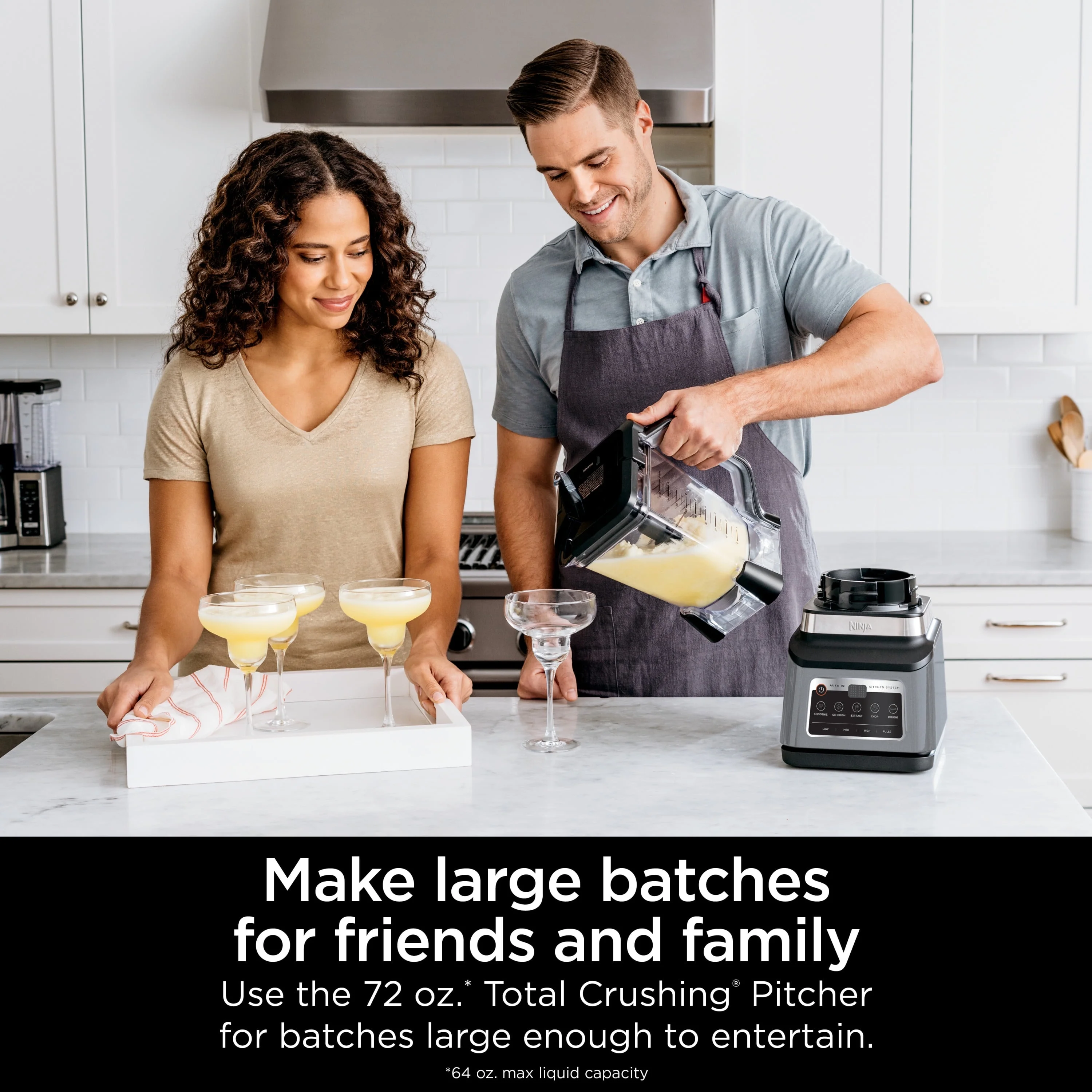 Professional Plus Kitchen System, 1400 Watts, 5 Presets for Smoothies, Chopping, Dough with Auto IQ, 72 oz * Blender Pitcher, 64 oz Processor Bowl, 24 oz To Go Cups, Black, BN800 Image 10