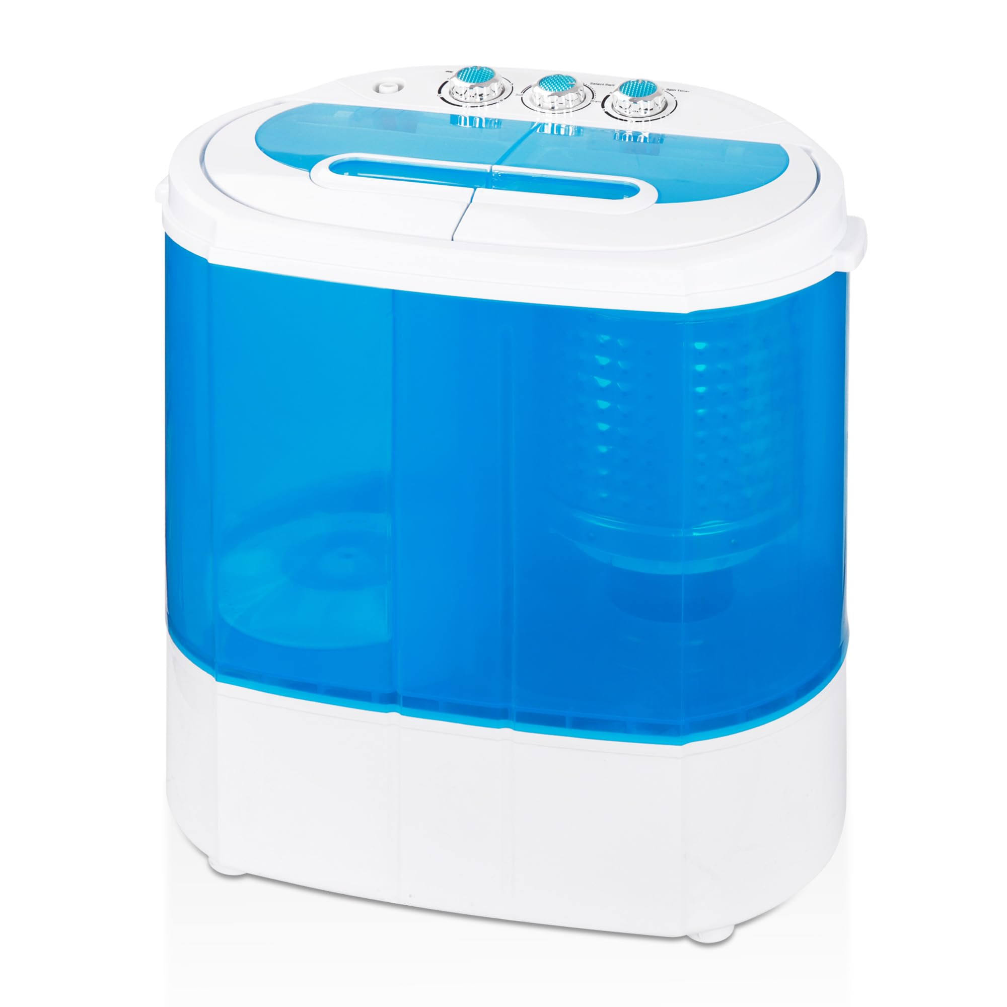 Super Deal Portable Compact Washing Machine, Mini Twin Tub Washing Machine w/Washer&Spinner, Gravity Drain Pump and Drain Hose