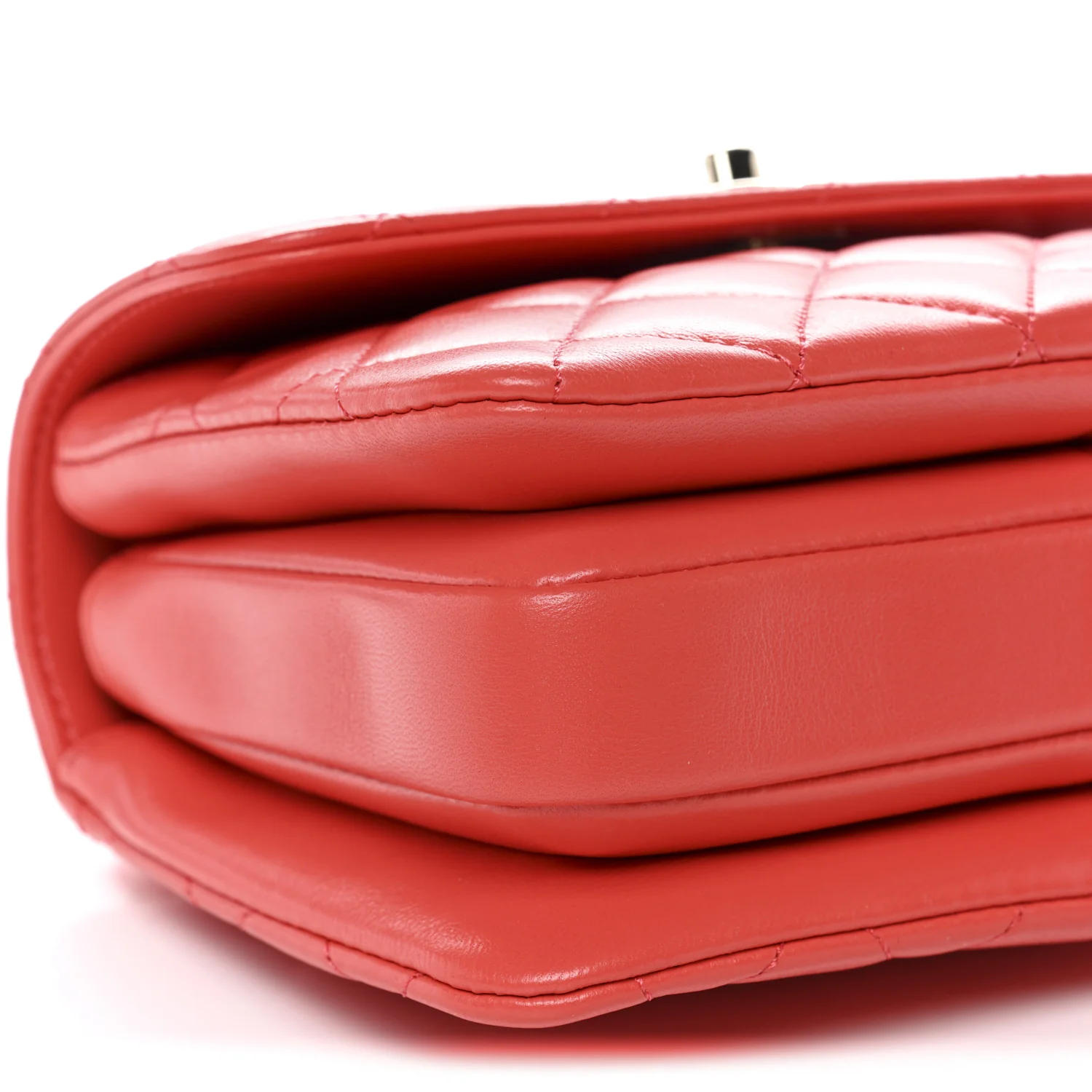 Lambskin Quilted Small Trendy CC Flap Dual Handle Bag Orange