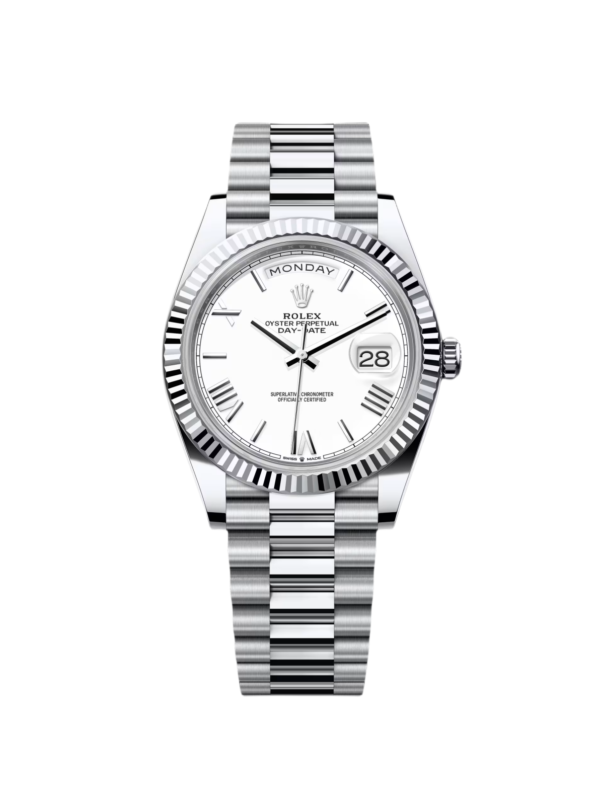 【Super Clone】RLX Day-Date 228236-0010 White Roman Dial