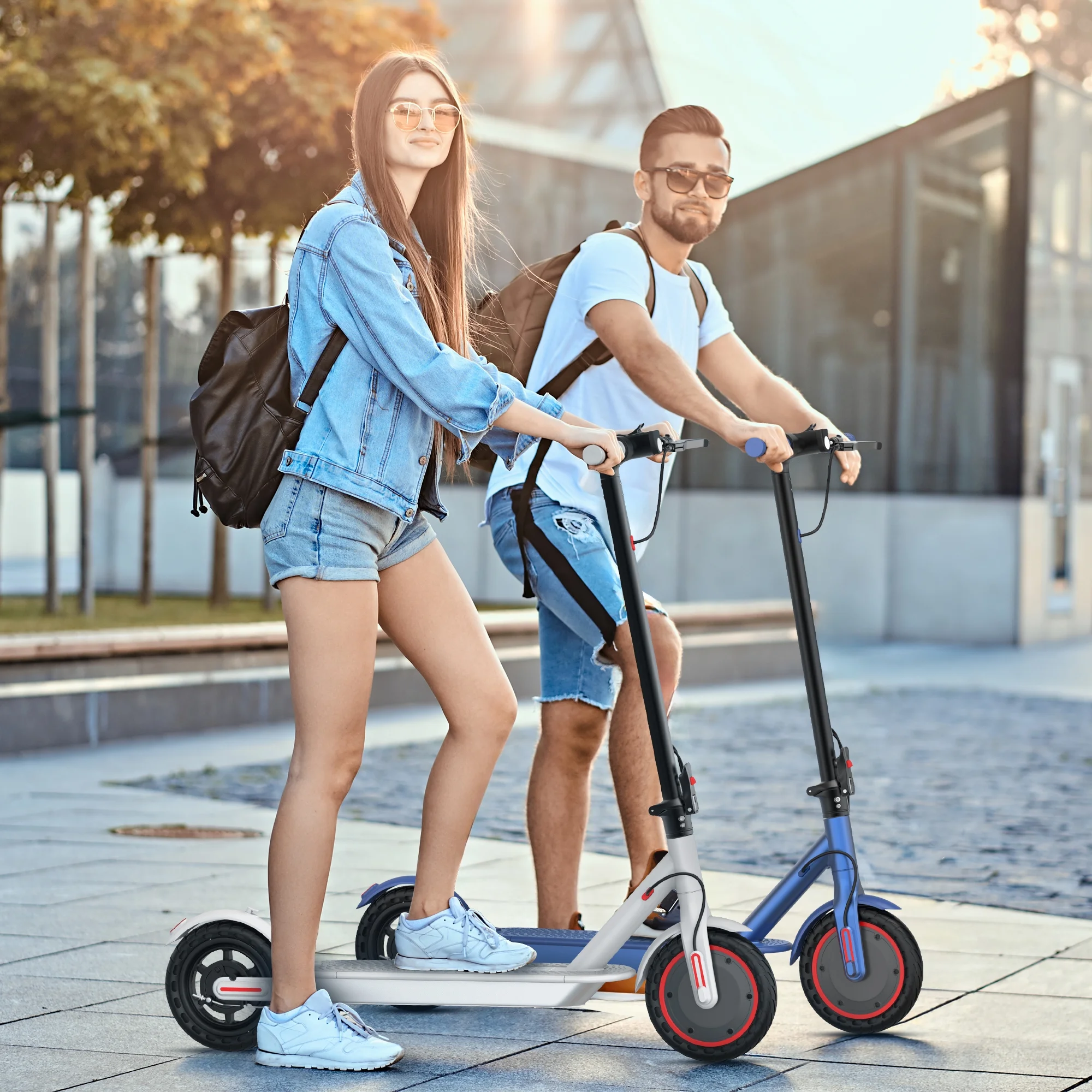 WHITE ES80 350W 8.5' Foldable Electric Scooter for Adults and Child, 21 Miles Range(White) - Image 2