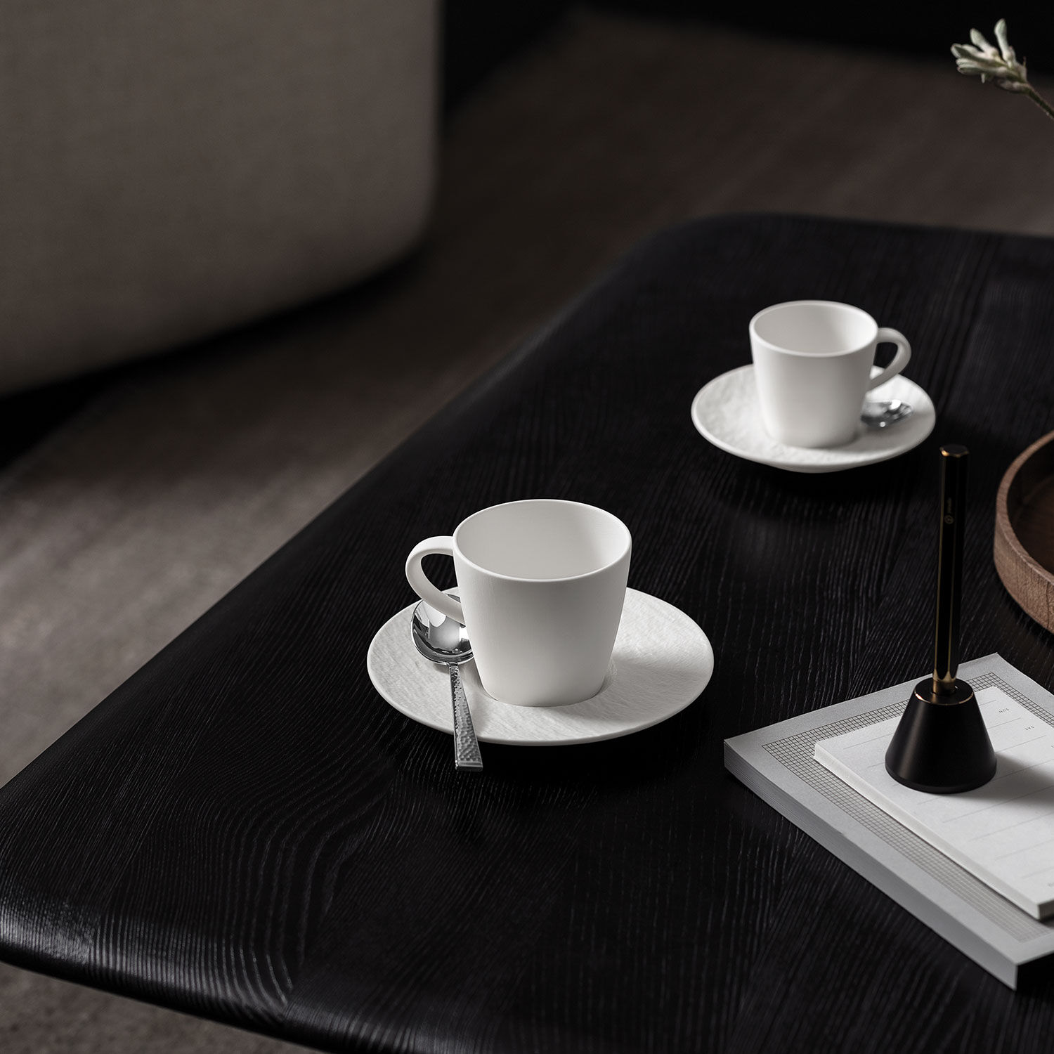 Manufacture Coffee cup saucer - White, 6.1'', Premium Porcelain