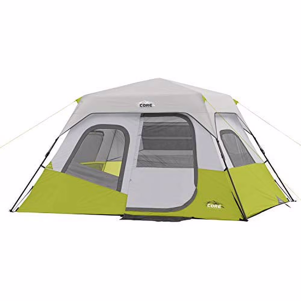 6 Person Instant Cabin Tent with Wall Organizer (Gray)