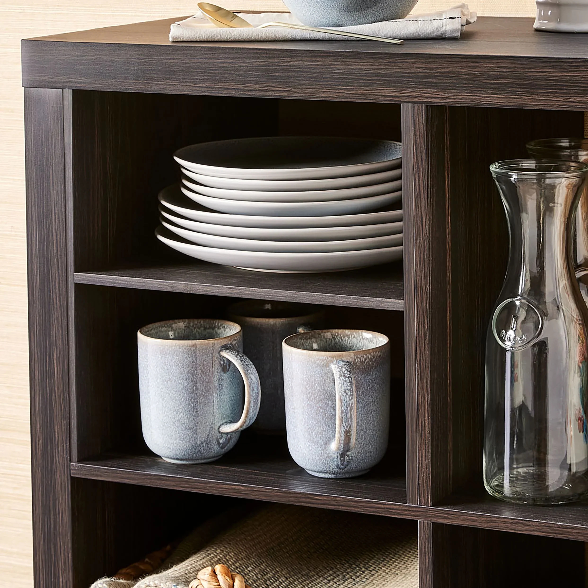 Better Homes & Gardens 9 Cube and 3 Better Homes & Gardens Quad Inserts Bundle-Tobacco Oak