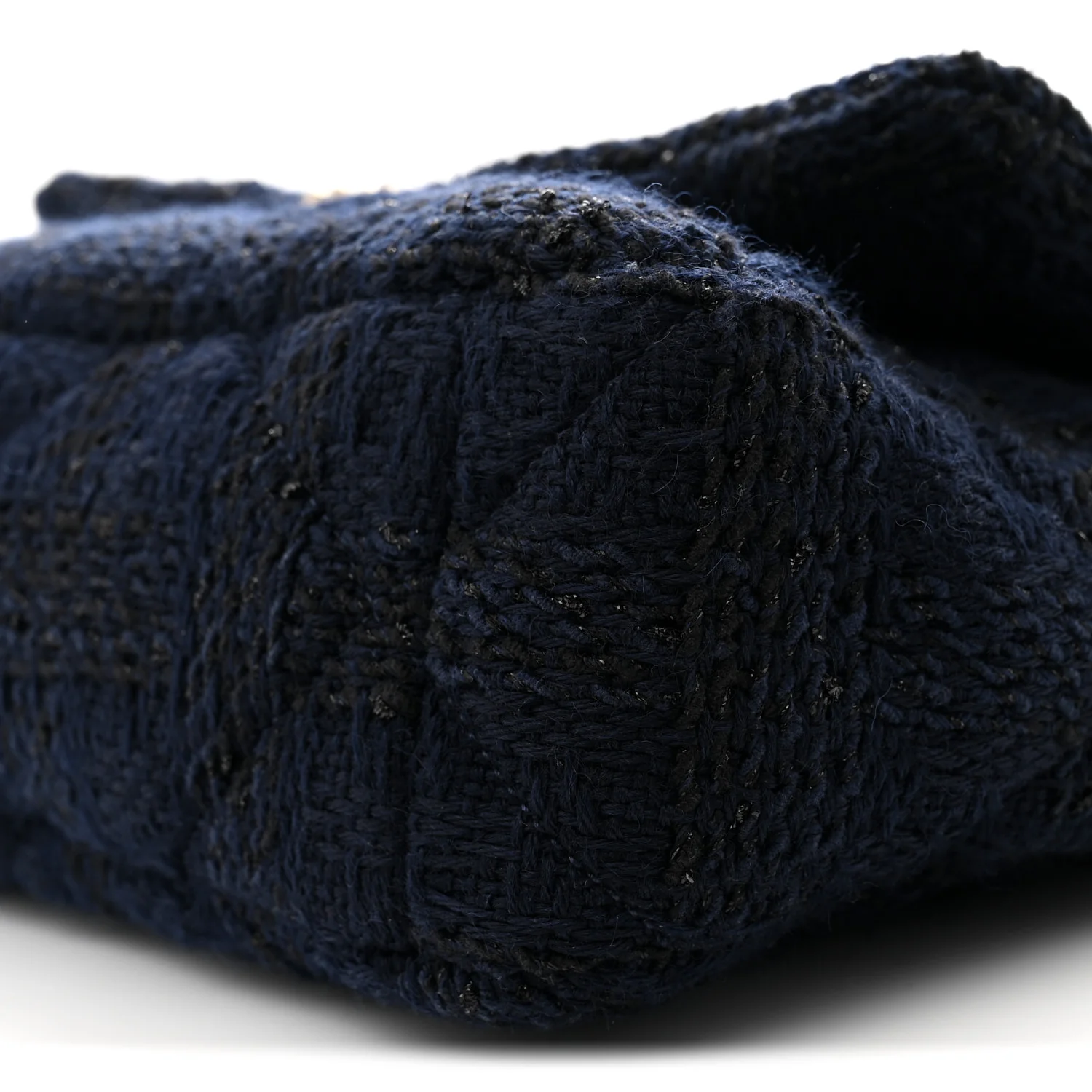 Tweed Quilted Large Chanel 19 Flap Navy Blue
