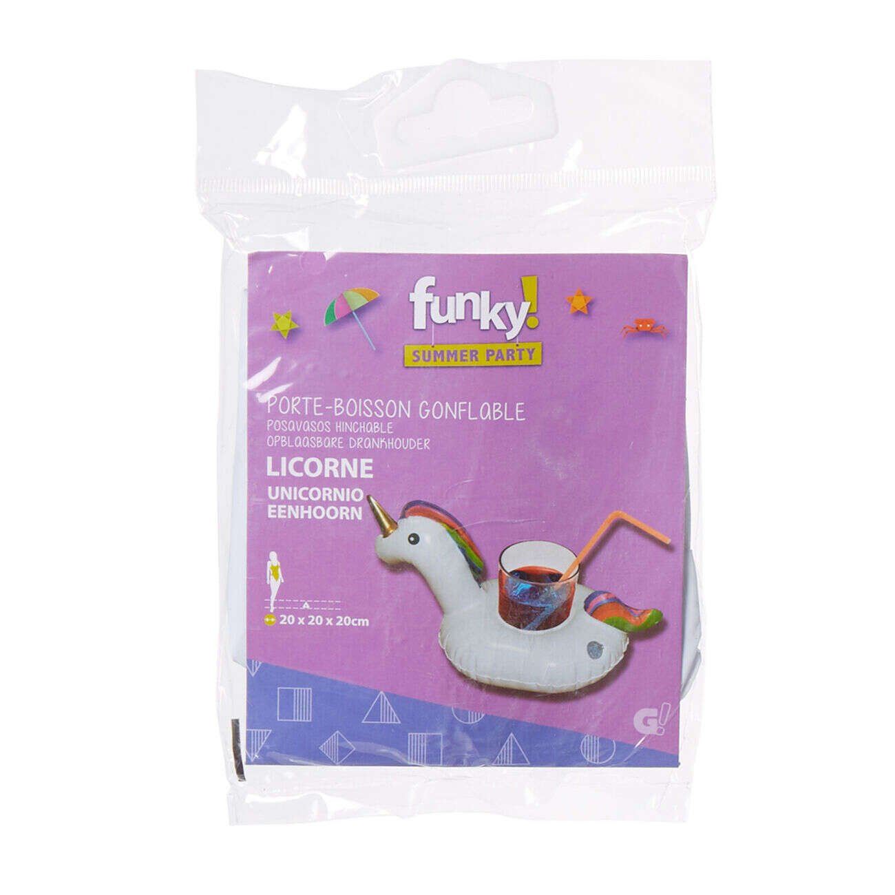 Porte verre gonflable licorne