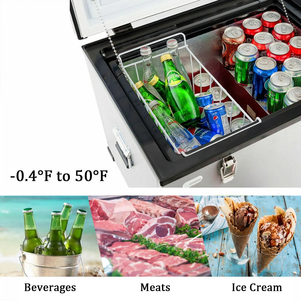 63-Quart Portable Electric Car Cooler Refrigerator / Freezer Compressor for RVs Camping - Image 8