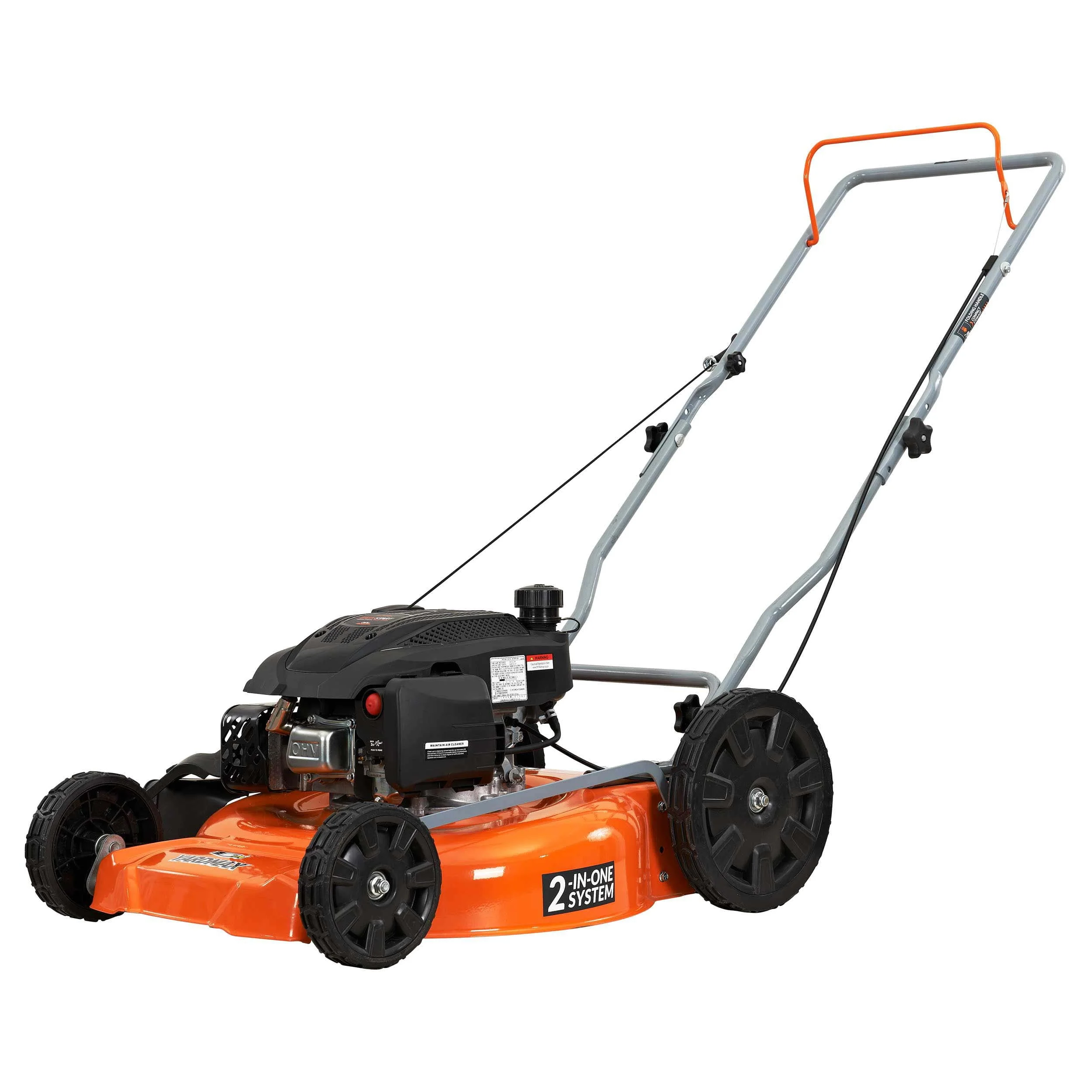 21 in 170cc 2 in 1 Gas Walk Behind Push Lawn Mower with High Rear Wheels Image 5