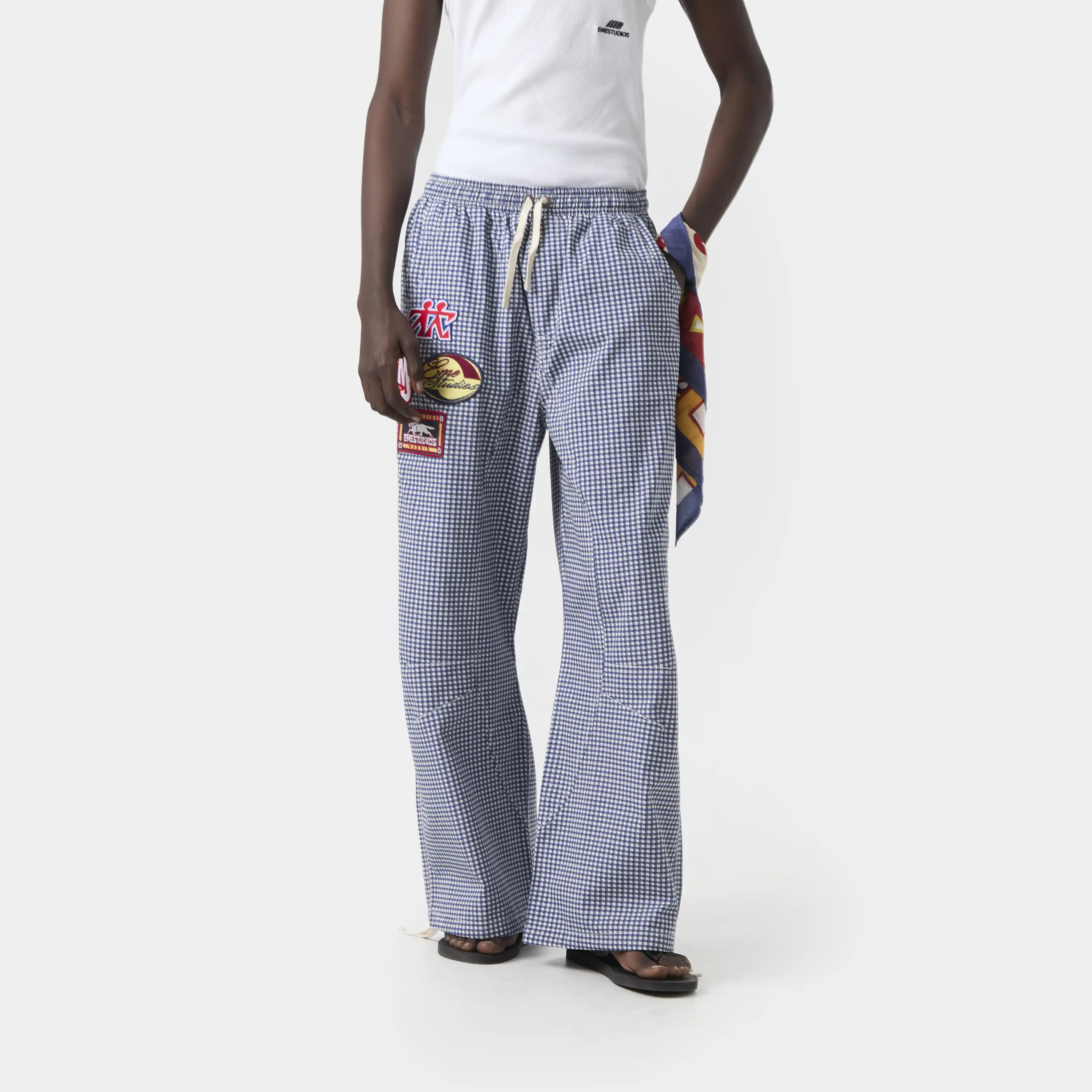 Patches Vichy Indigo Cargo Pants
