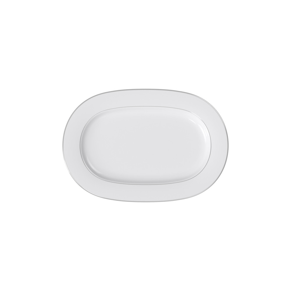 Anmut Serving Platter - White, 16.3'' x 11.3'', Premium Bone Porcelain