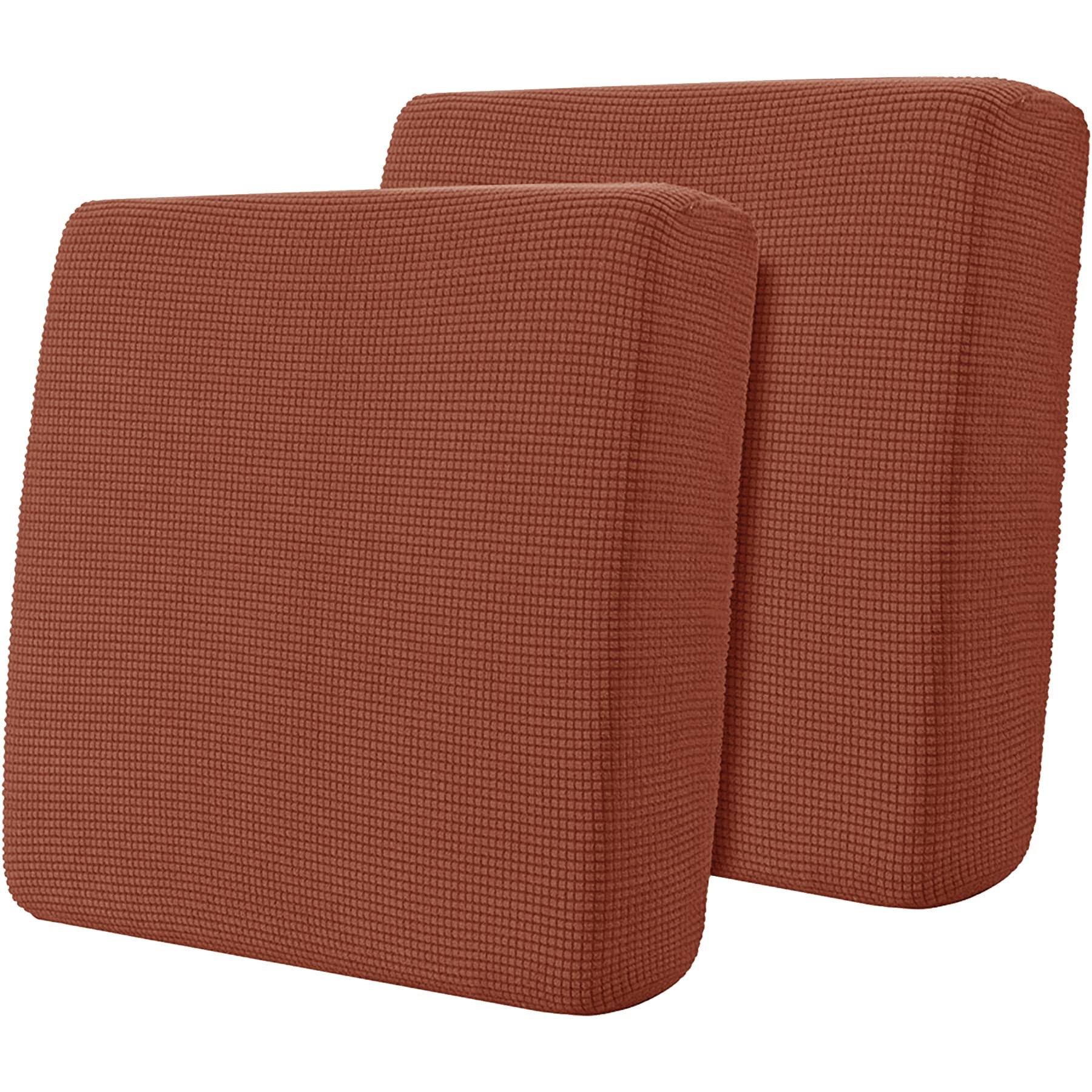 Hokway Stretch Couch Cushion Slipcovers Reversible Cushion Replacement Slipcovers Sofa Cushion Covers(Brick,2)
