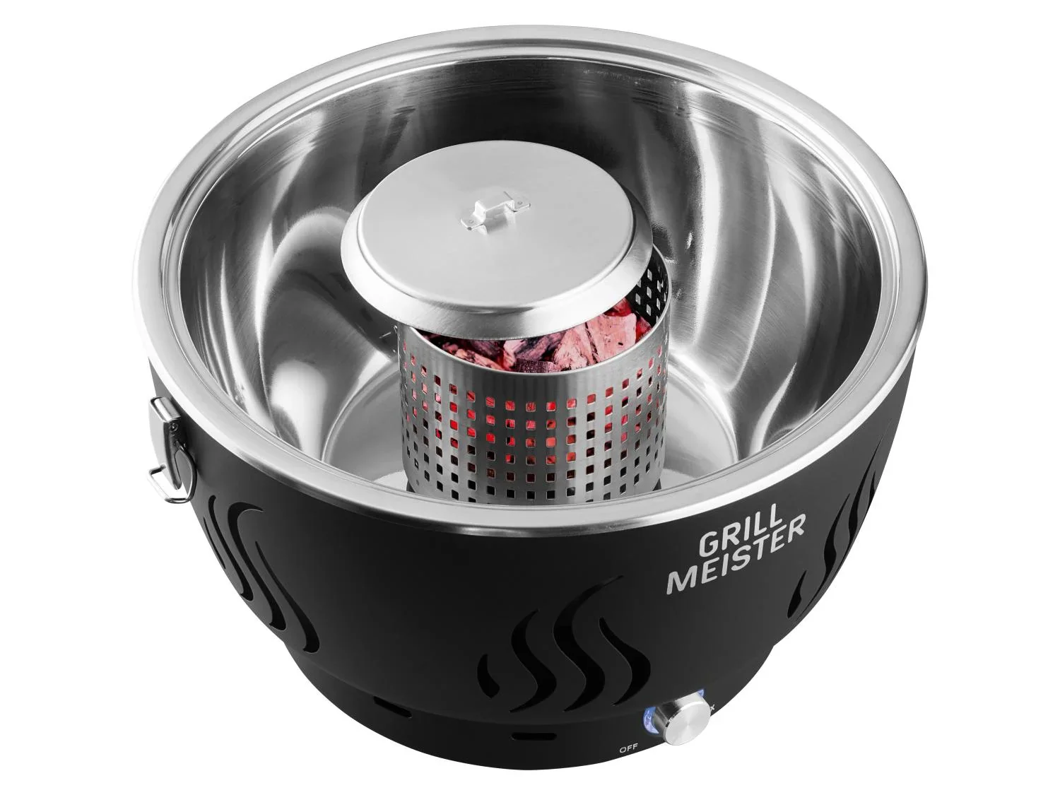 GRILLMEISTER Barbecue  charbon de bois avec ventilation active GAG 34 D1,  31,8 cm