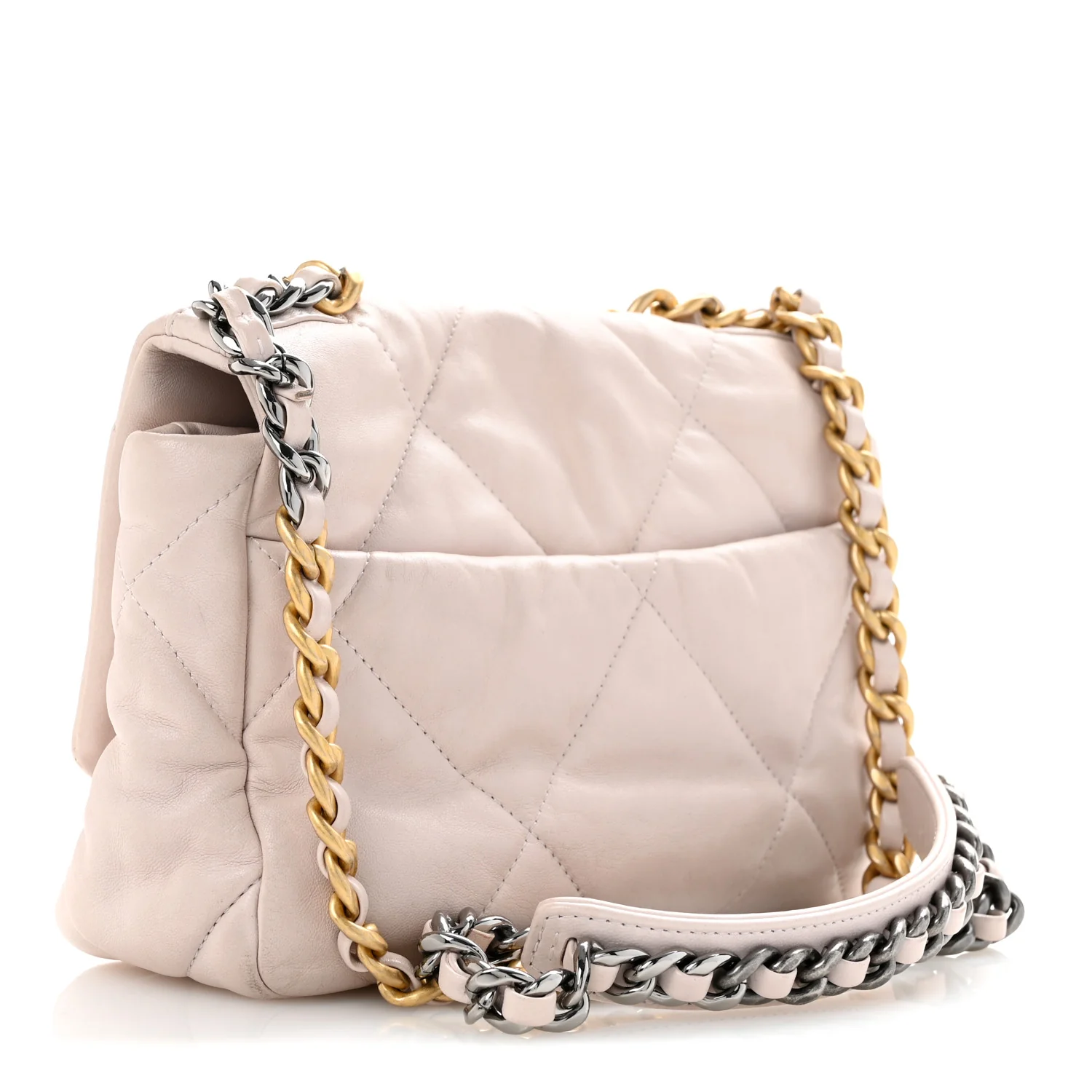 Lambskin Quilted Medium Chanel 19 Flap Light Pink