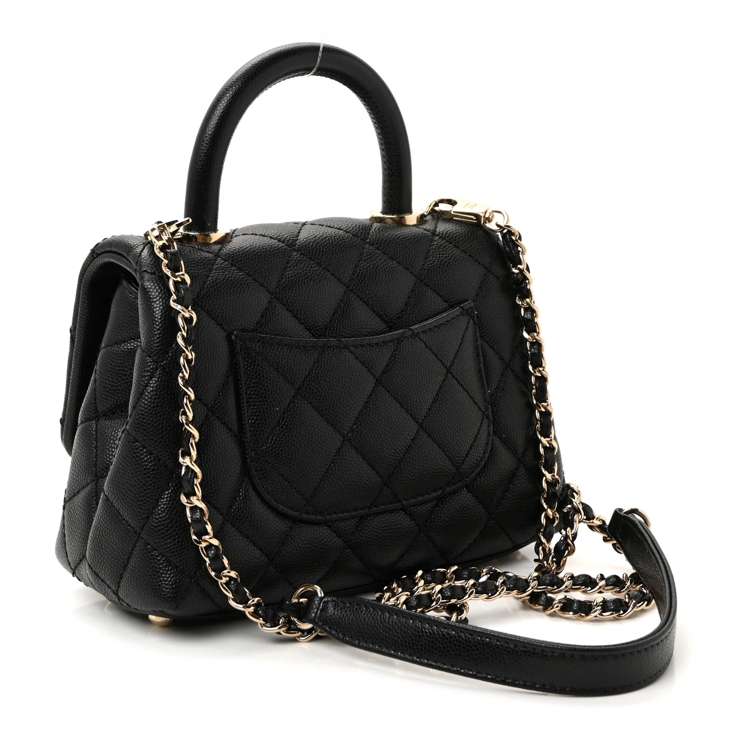 Caviar Quilted Extra Mini Coco Handle Flap Black