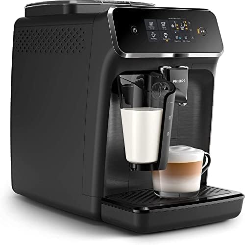 Machine à expresso entièrement automatique Philips série 2200 - Mousseur à lait LatteGo, 3 variétés de café, écran tactile intuitif, noir, (EP2230/14)