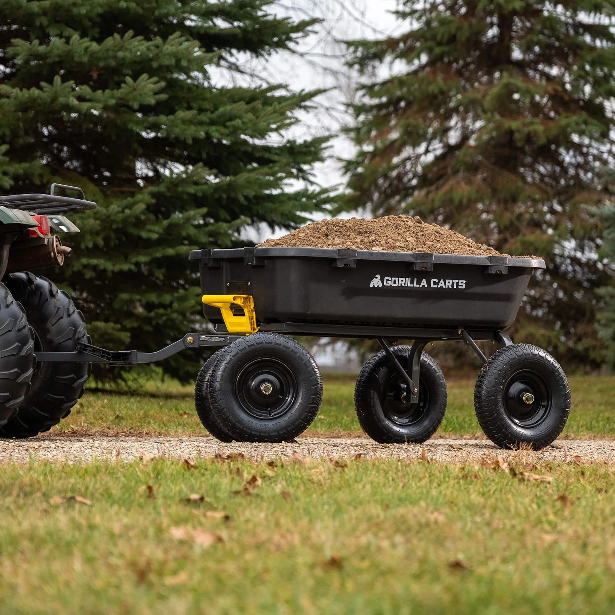 12 Cu Ft Poly Yard Dump Cart with Quick-Release, 1600 lb Capacity, Black - Image 7