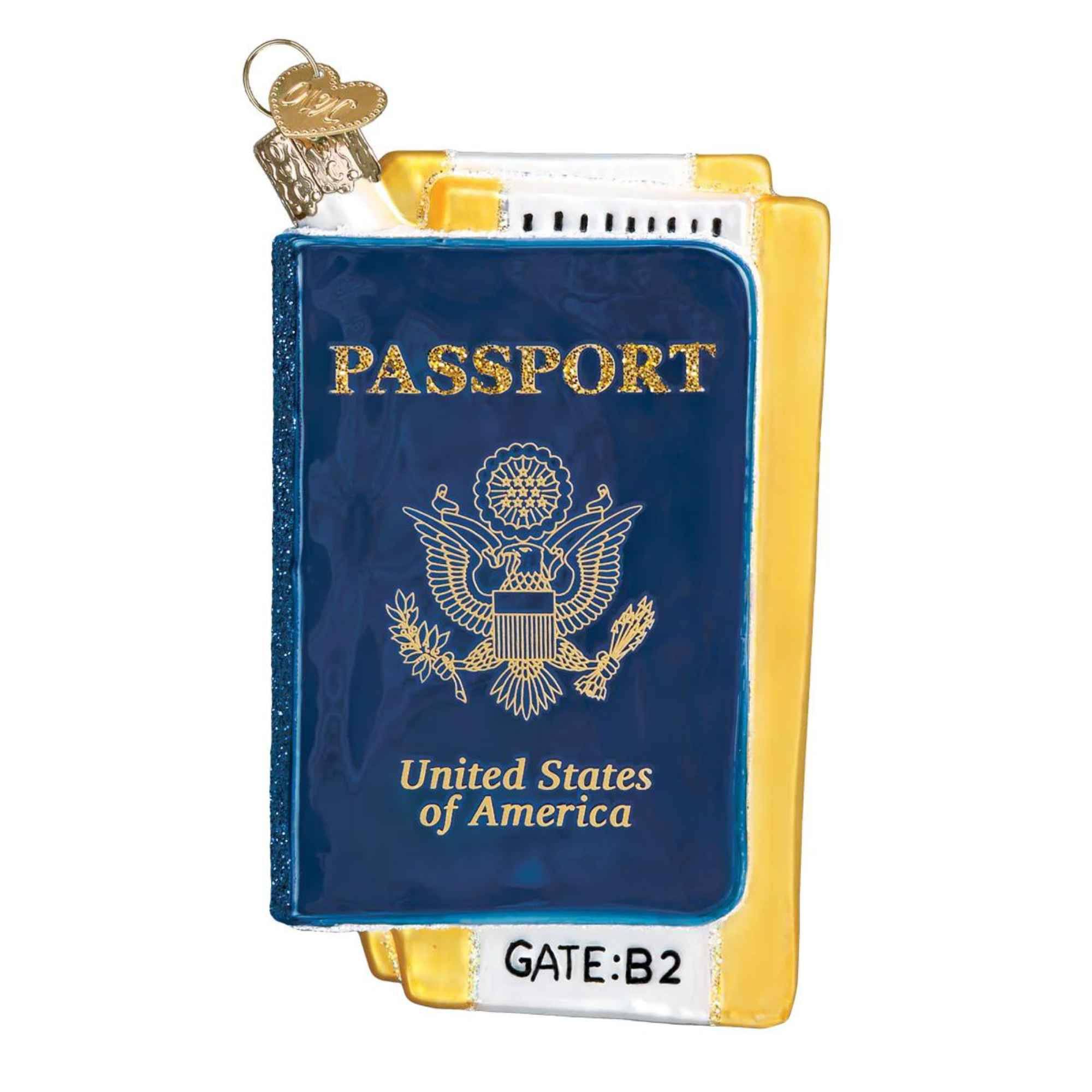 Old World Christmas Passport Glass Ornament 36234