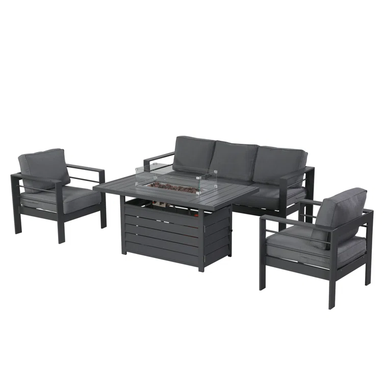 💥Liquidation🔥Ensemble canapé 7 pièces Brandtley avec coussins et table foyer