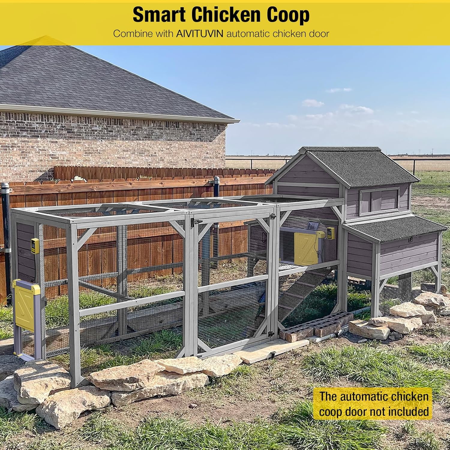 Chicken Coop Extra Large Chicken House Outdoor Poultry Cage for 8-10 Chickens(118.1" x 53.5" x 49.5") - Image 5
