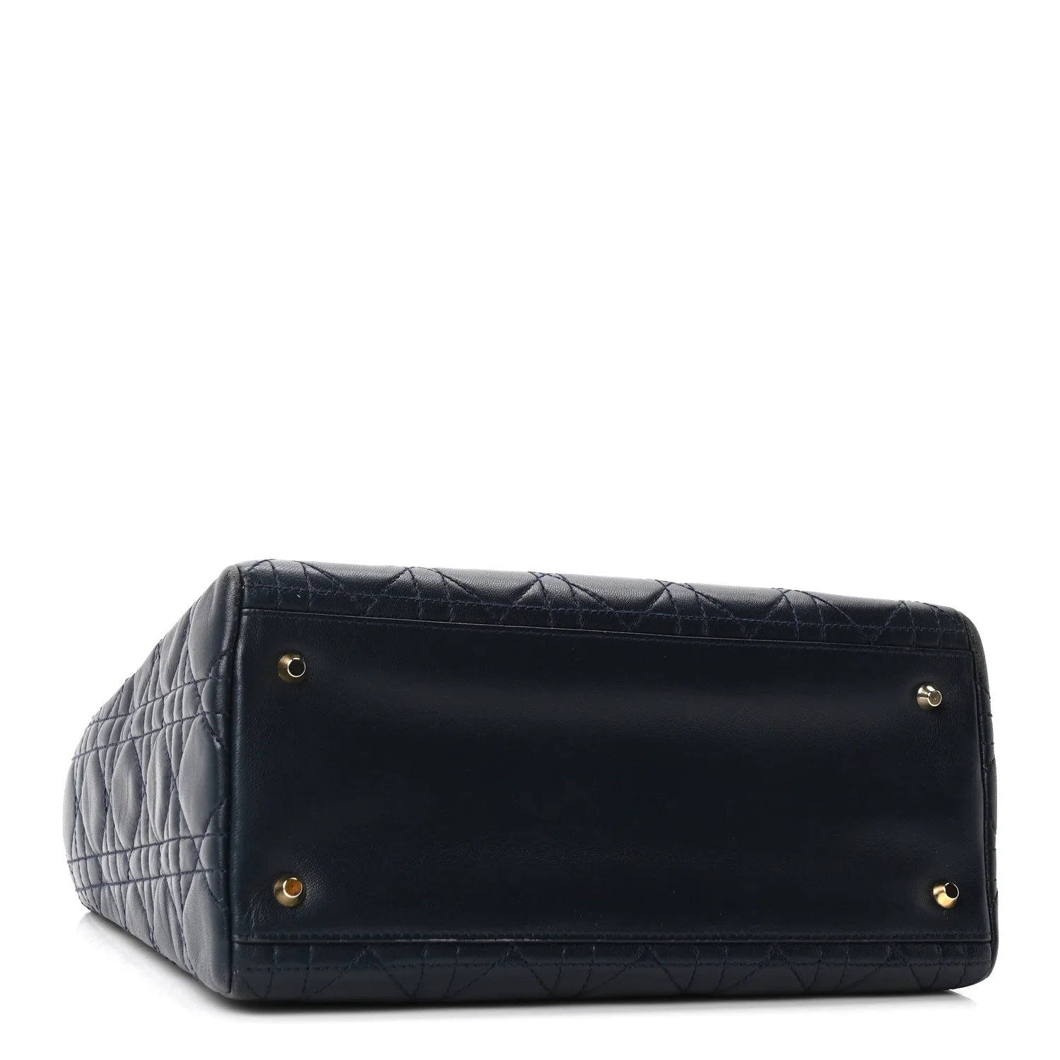 Lambskin Cannage Medium Lady Dior Navy Blue