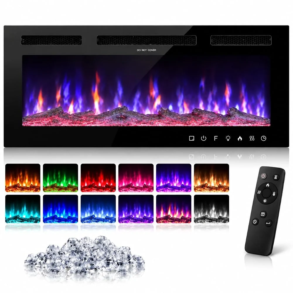 GarveeLife 50 Inch Smart WiFi Electric Fireplace, Wall Mounted
