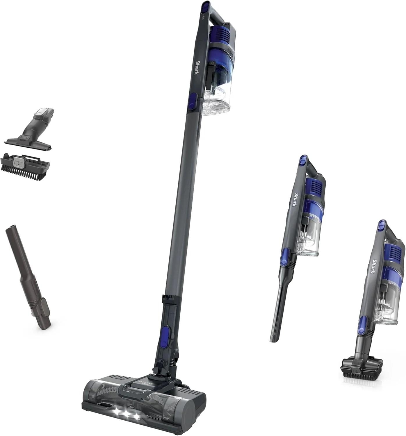 Aspirateur sans fil Shark PowerPro Reveal Plus, technologies FloorDetect et Dirt-Reveal, filtre HEPA, pour tapis et sols durs, rechargeable, couleur charbon, IZ376H