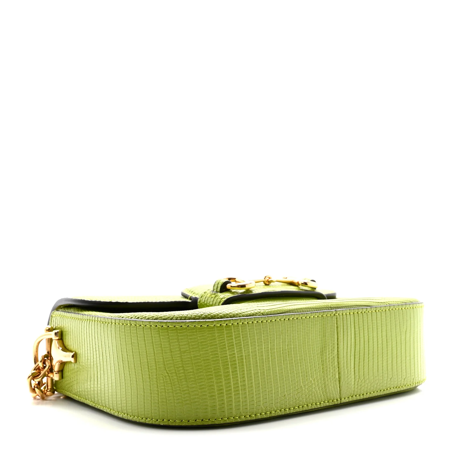 Lizard Mini Horsebit 1955 Shoulder Bag Green