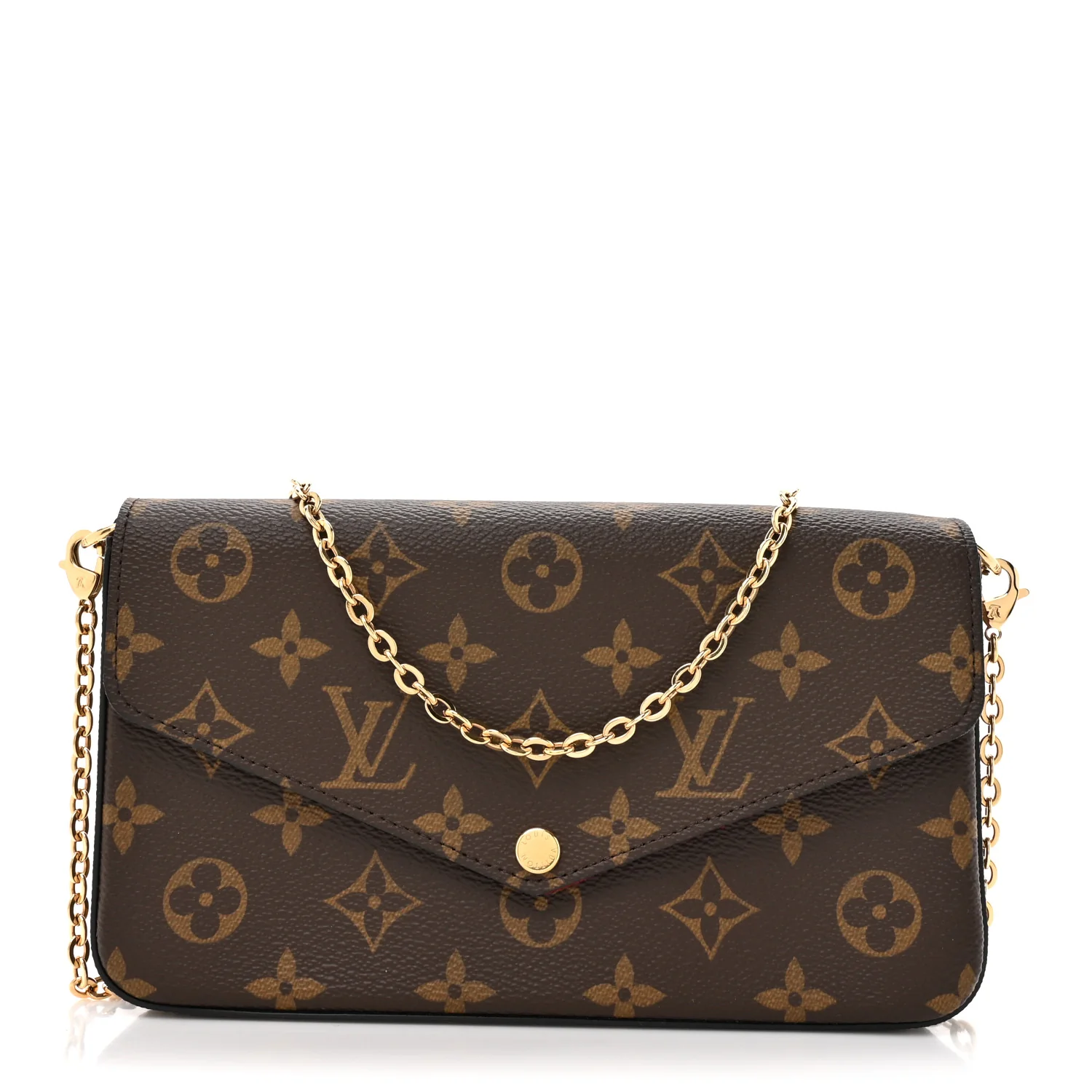 Monogram Pochette Felicie Chain Wallet Fuchsia