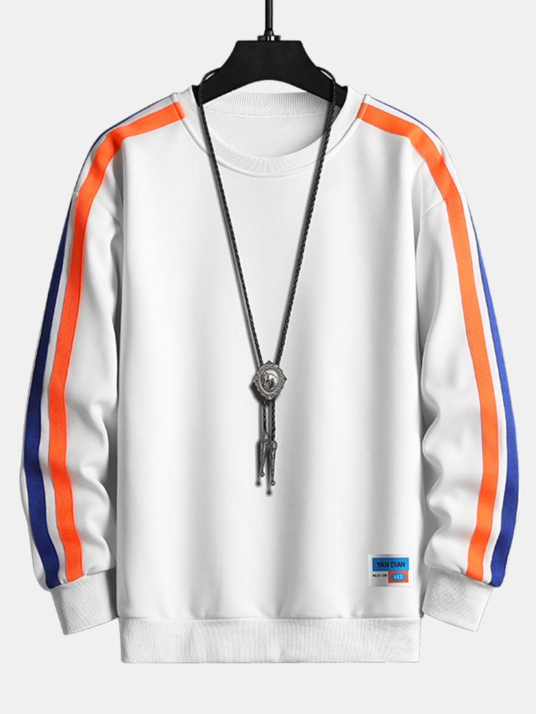 Sweat-shirt à col rond et sangles contrastées